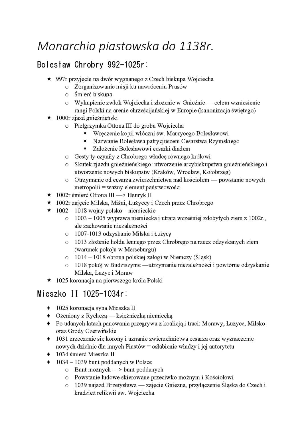 Monarchia piastowska w latach 1025-1138 - Zjazd Gnieźnieński