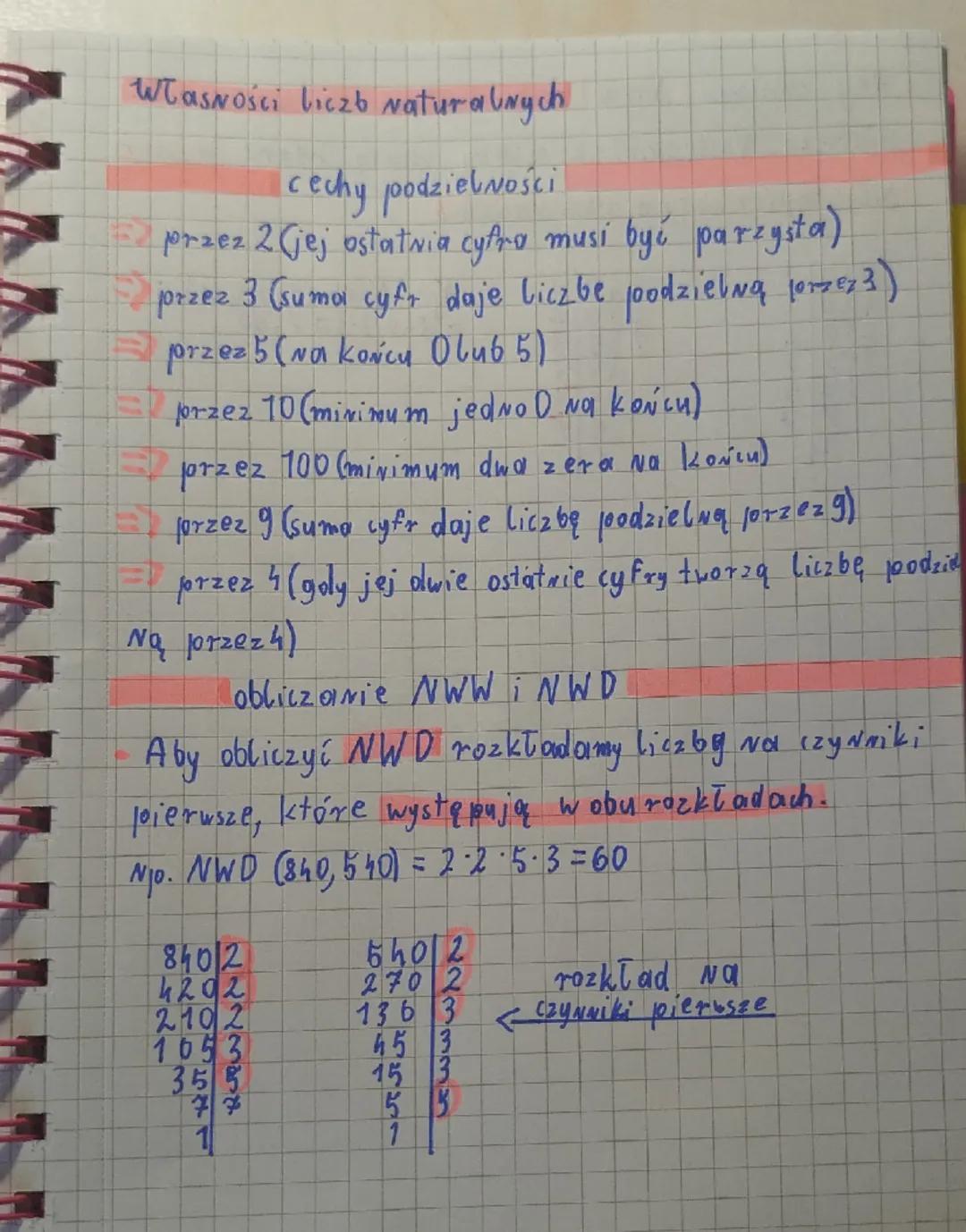 Własności liczb naturalnych 