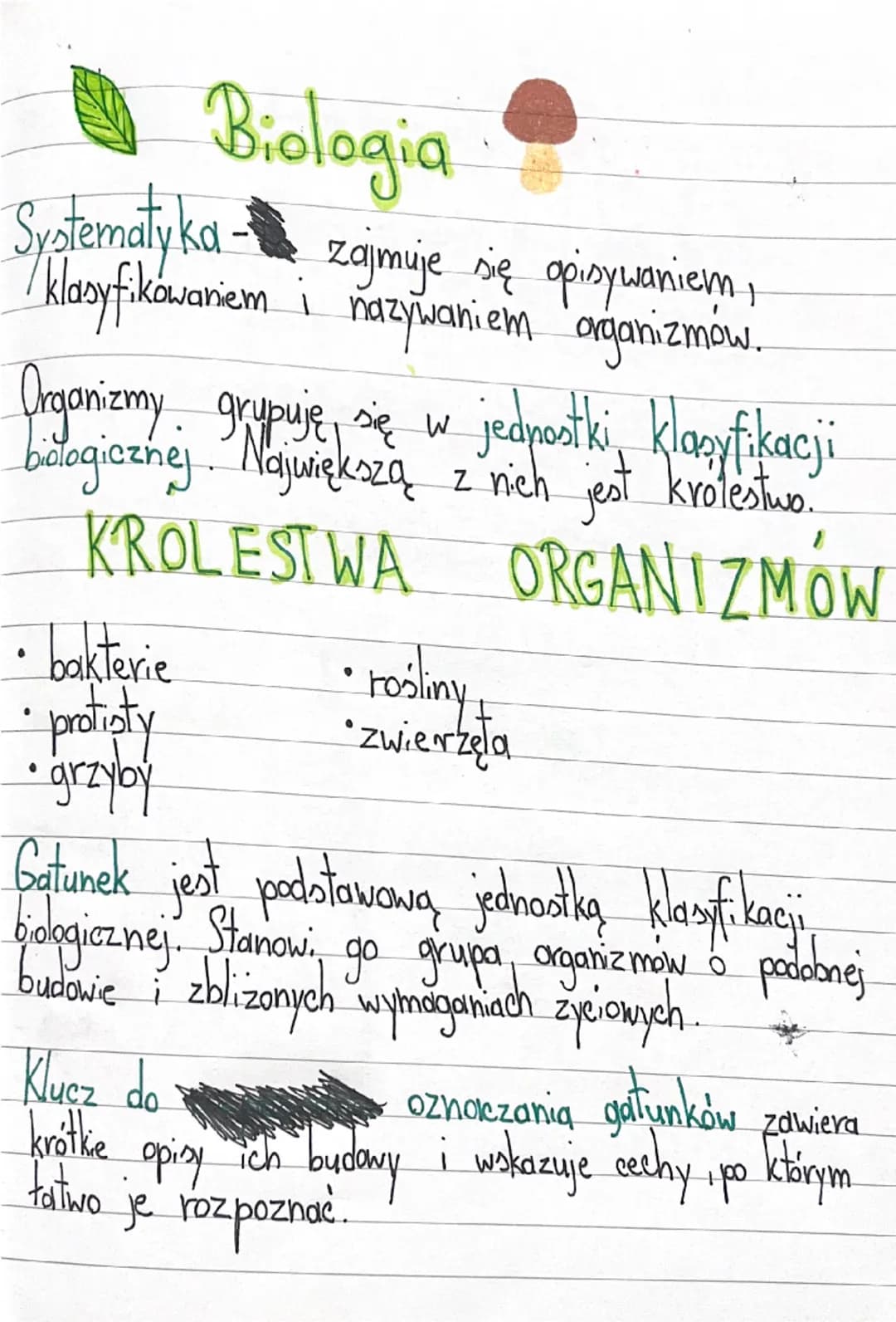 --- OCR Start ---
Biologia
Systematyka-
zajmuje się opisywaniem,
klasyfikowaniem i nazywaniem organizmów.
Organizmy
grupuje się w jednostki 