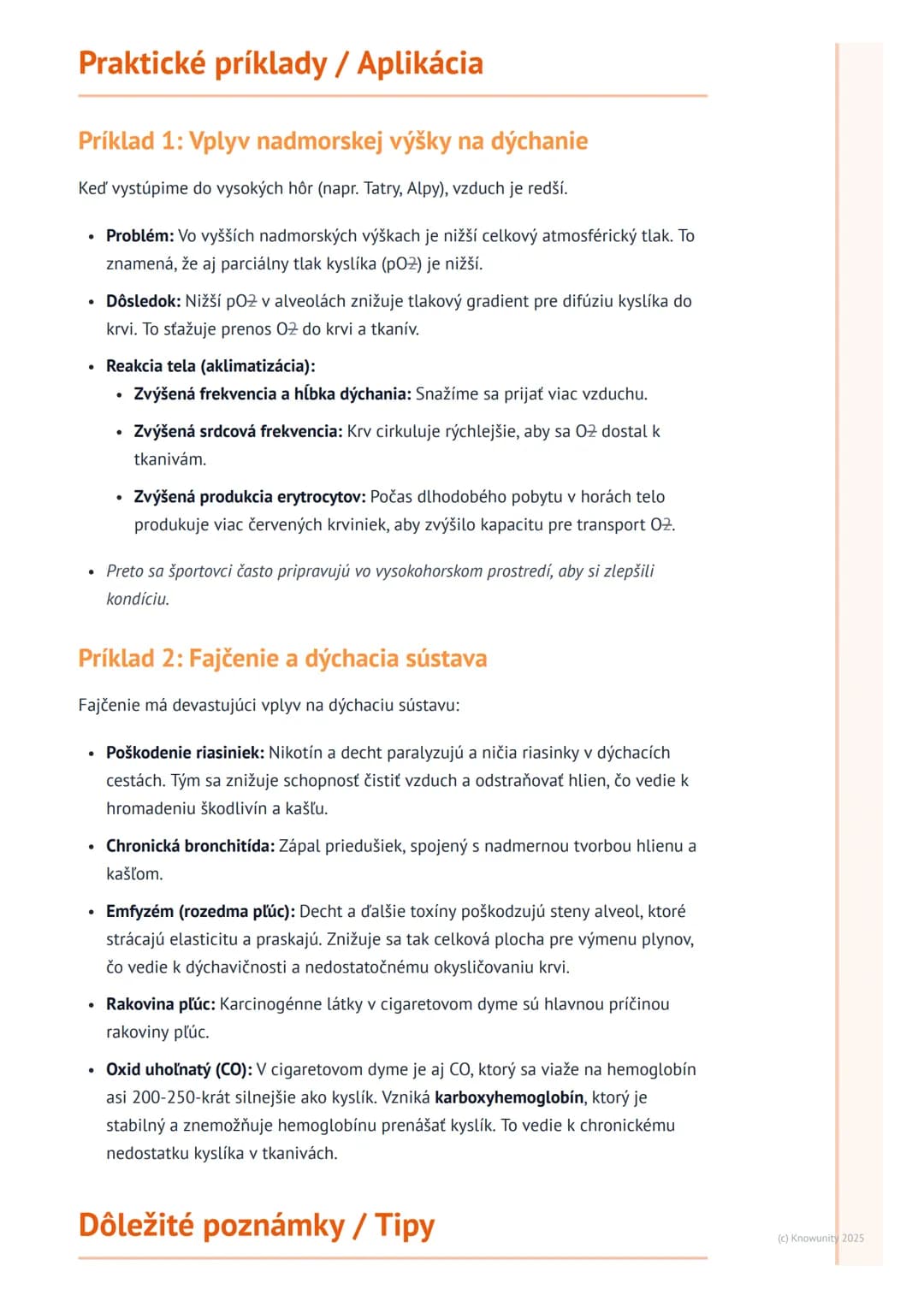 # Dýchacia sústava

## Prehľad / Úvod

Dýchacia sústava je pre náš život absolútne kľúčová. Jej hlavnou úlohou je
zabezpečiť neustálu výmenu