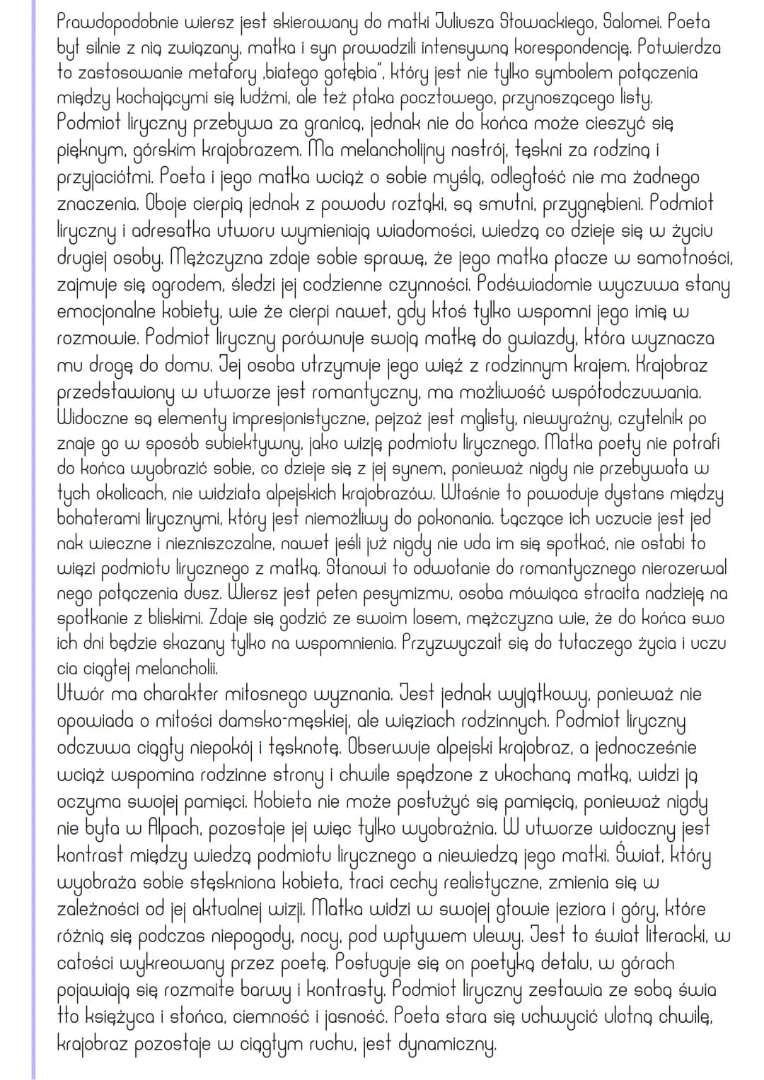 "Rozłączenie" Juliusz Słowacki
* Wiersz Juliusza Słowackiego Rozłączenie" powstał 20 lipca 1835 roku nad
szwajcarskim jeziorem Leman. Poeta 