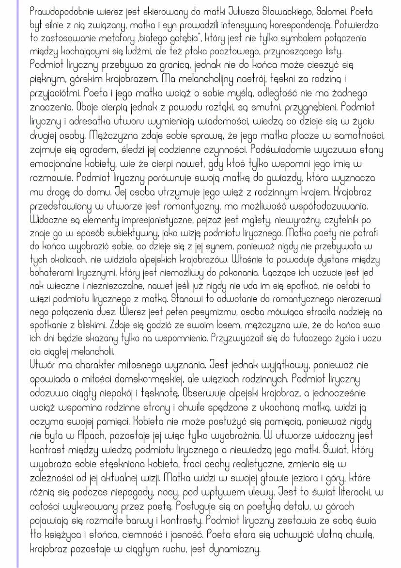 "Rozłączenie" Juliusz Słowacki
* Wiersz Juliusza Słowackiego Rozłączenie" powstał 20 lipca 1835 roku nad
szwajcarskim jeziorem Leman. Poeta 