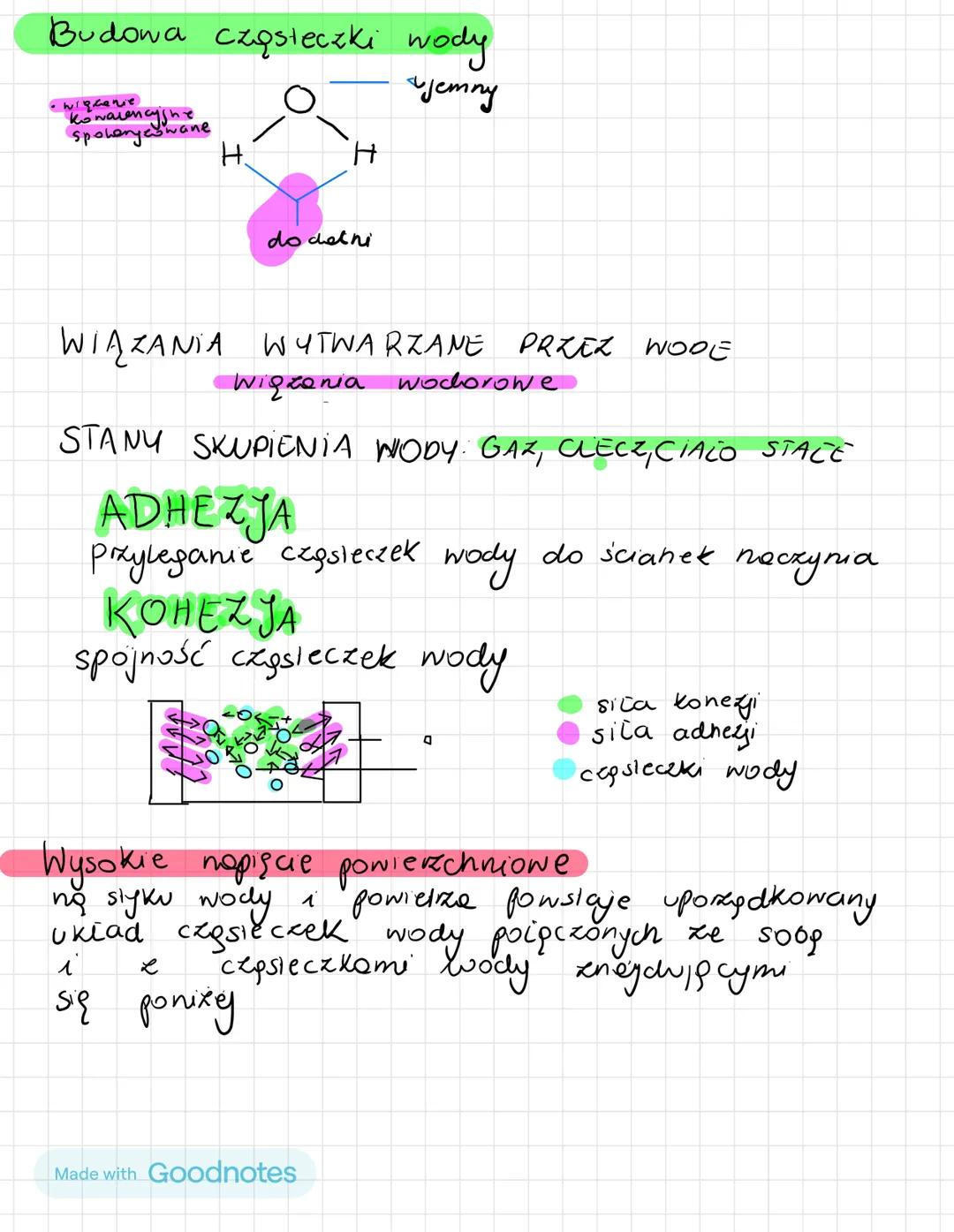 Made with Goodnotes # Budowa cząsteczki wody

•wigeenie
Kowarencyjne
spolerycon
ncowane

O

ujemny

H H

do detni

WIĄZANIA WYTWARZANE PRZEZ
