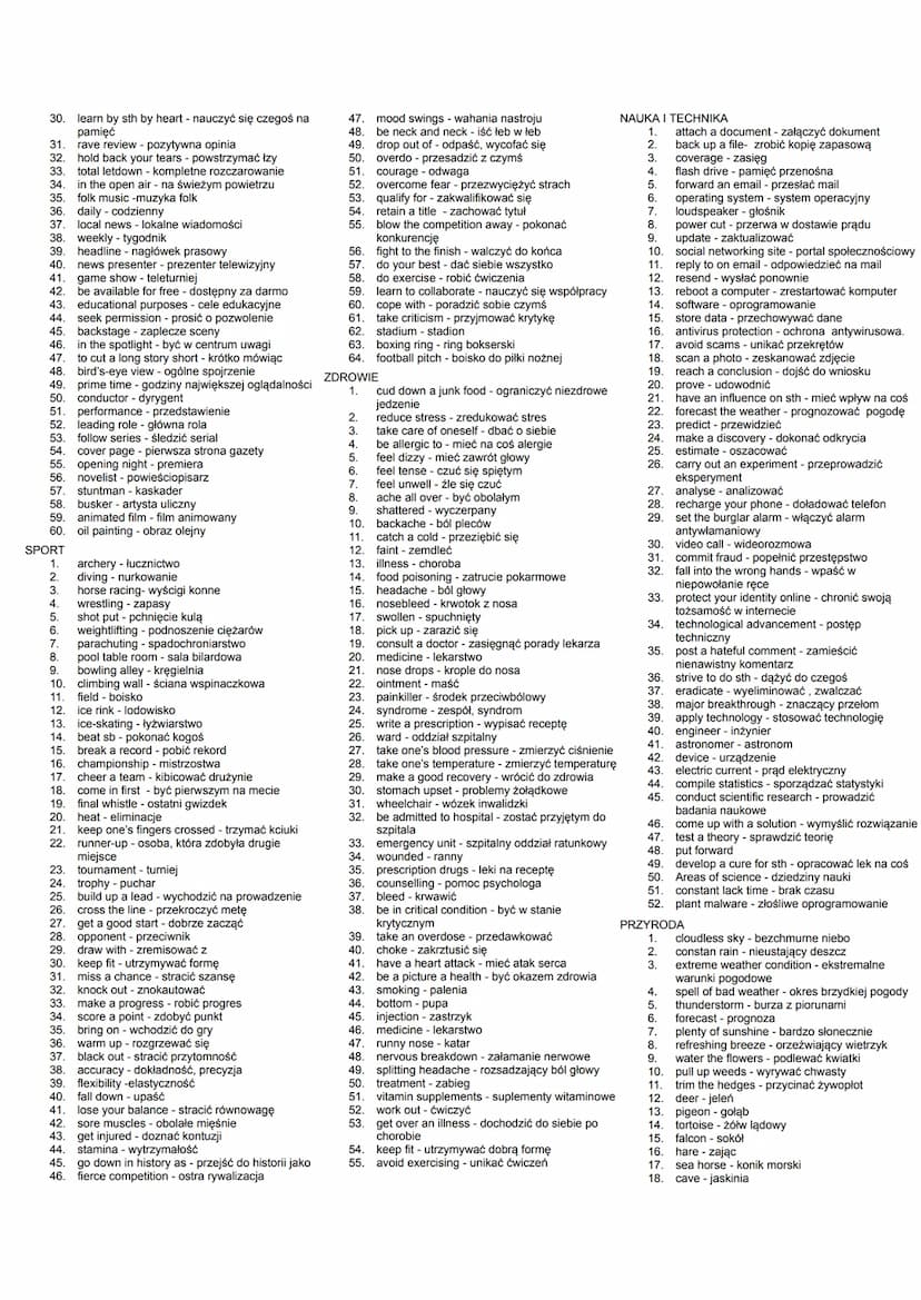 2
2.
3.
4
4.
plain-
5.
6
b.
CZŁOWIEK
1. surname nazwisko
occupation - zawód
elderly - starszy
- pospolity, nieatrakcyjny
overweight - z nadw