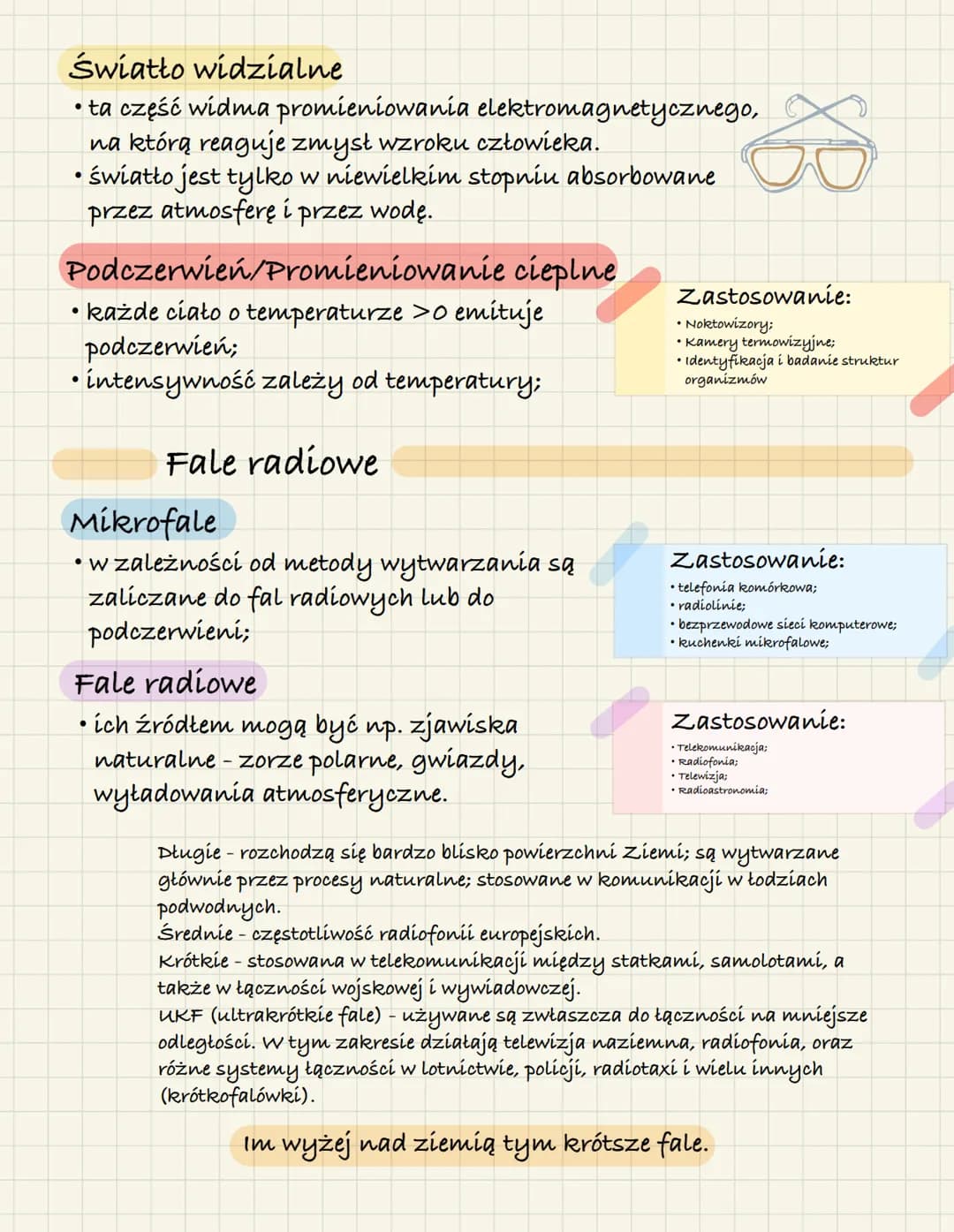Fale elektromagnetyczne
Fala elektromagnetyczna to rozchodzące się, ze stałą
prędkością, zaburzenie pola elektromagnetycznego.
Pole elektrom