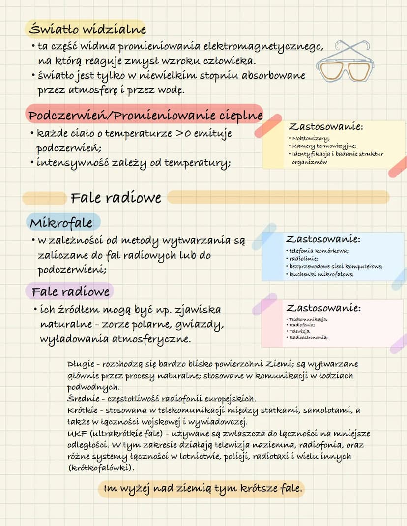 Fale elektromagnetyczne
Fala elektromagnetyczna to rozchodzące się, ze stałą
prędkością, zaburzenie pola elektromagnetycznego.
Pole elektrom