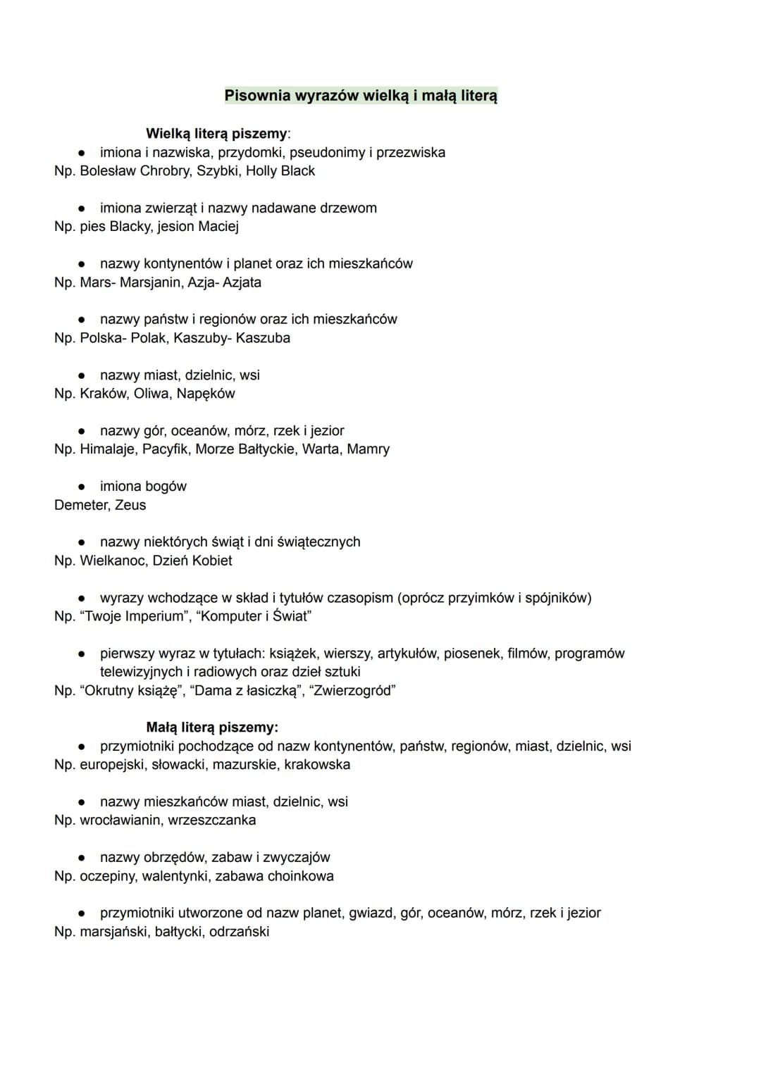 
<p>Wielką literą piszemy:</p>
<ul>
<li><strong>Imiona i nazwiska</strong>, przydomki, pseudonimy i przezwiska takie jak <strong>Bolesław Ch