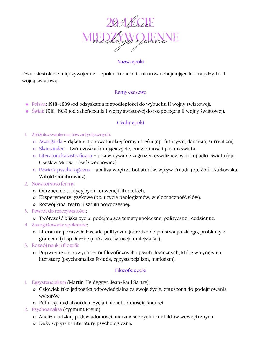20LECIE MIEDZYWOJENNE
