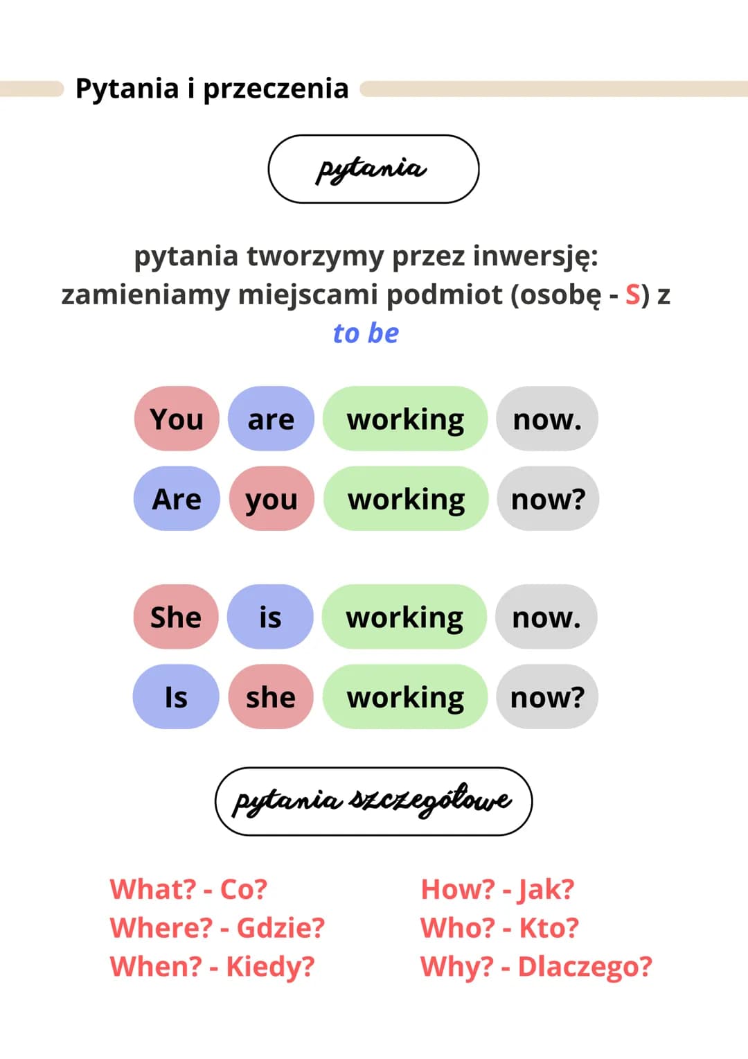 Present
Continuous
czas teraźniejszy ciągły
Budowa zdania
S + TO BE + VING + O
I am reading book now.
S (subject) - osoba
V (verb) - czasown