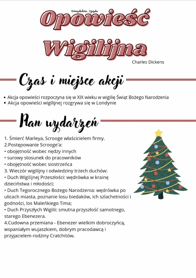 -Postacie
Bohaterowie realni
Ebenezer Scrooge Fred - bohater
- główny bohater epizotyczny
Bohaterowie nierealni
Jakub Marley-
bohater
epizot