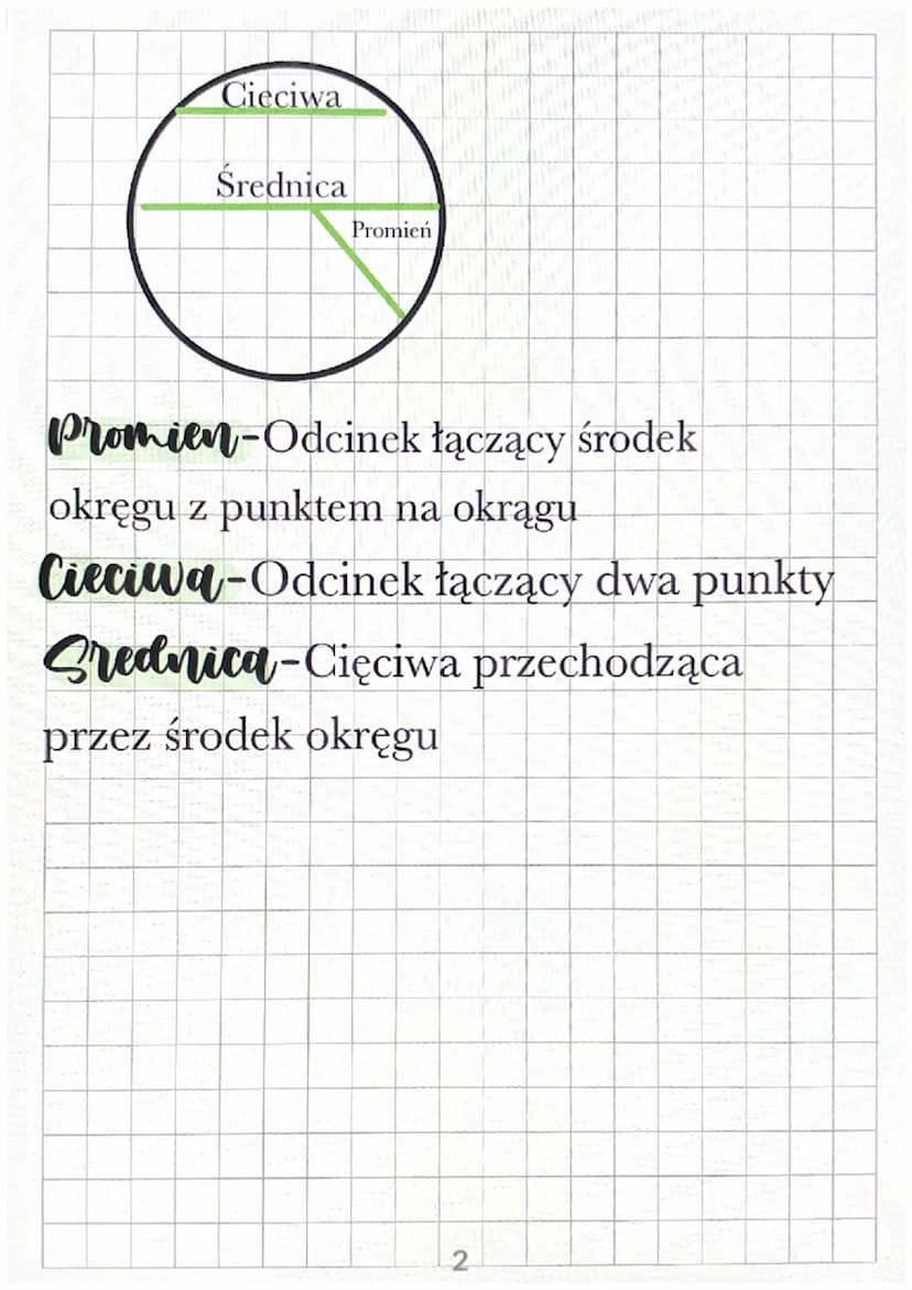 Matematyka
Kola i okregi
Okrag
Po okręgu należą punkty:A,C,E
Po koła należą punkty:B,S,F,A,CE
•S
Kolo
Środek okręgu lub koła
Środek okręgu n