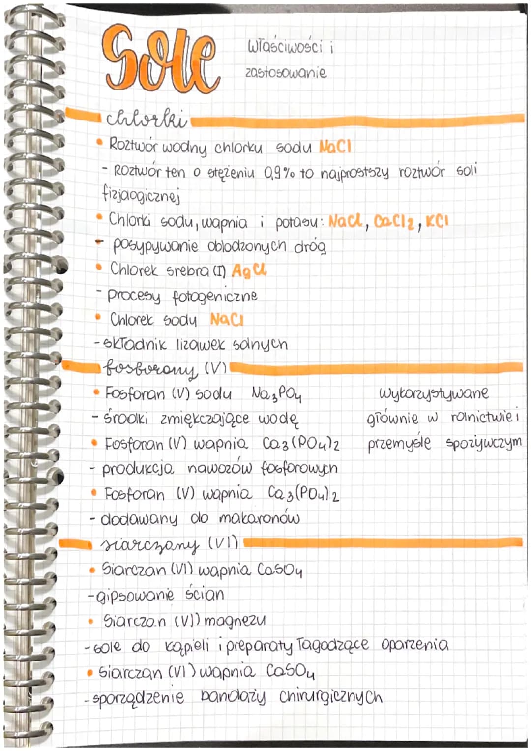 Sole
chlorki
• Roztwór wodny chlorku sodu NaCl
- Roztwór ten o stężeniu 0,9% to najprostszy roztwór soli
fizjologicznej
• Chlorki sodu, wapn