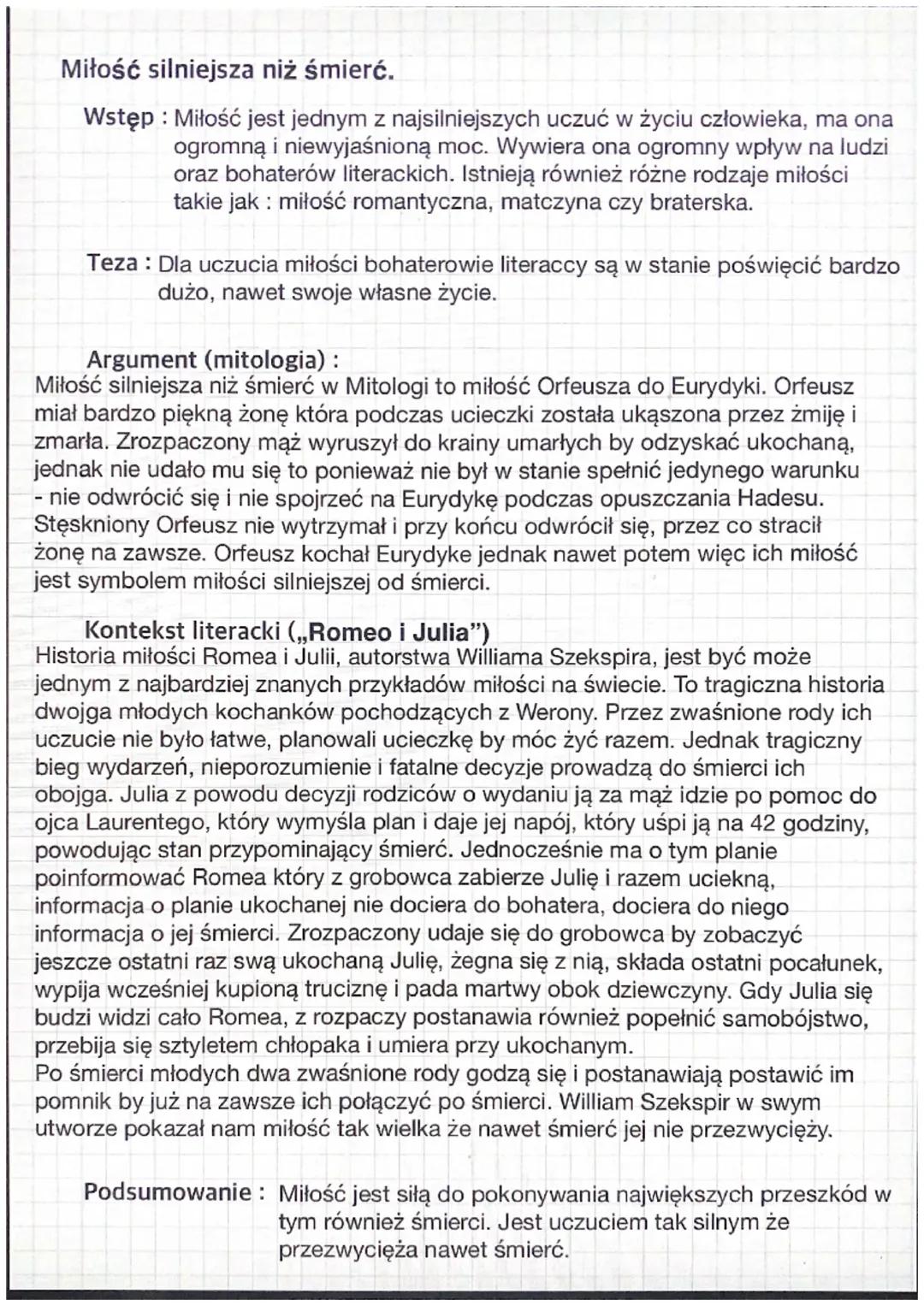 Miłość silniejsza niż śmierć - analiza i interpretacja