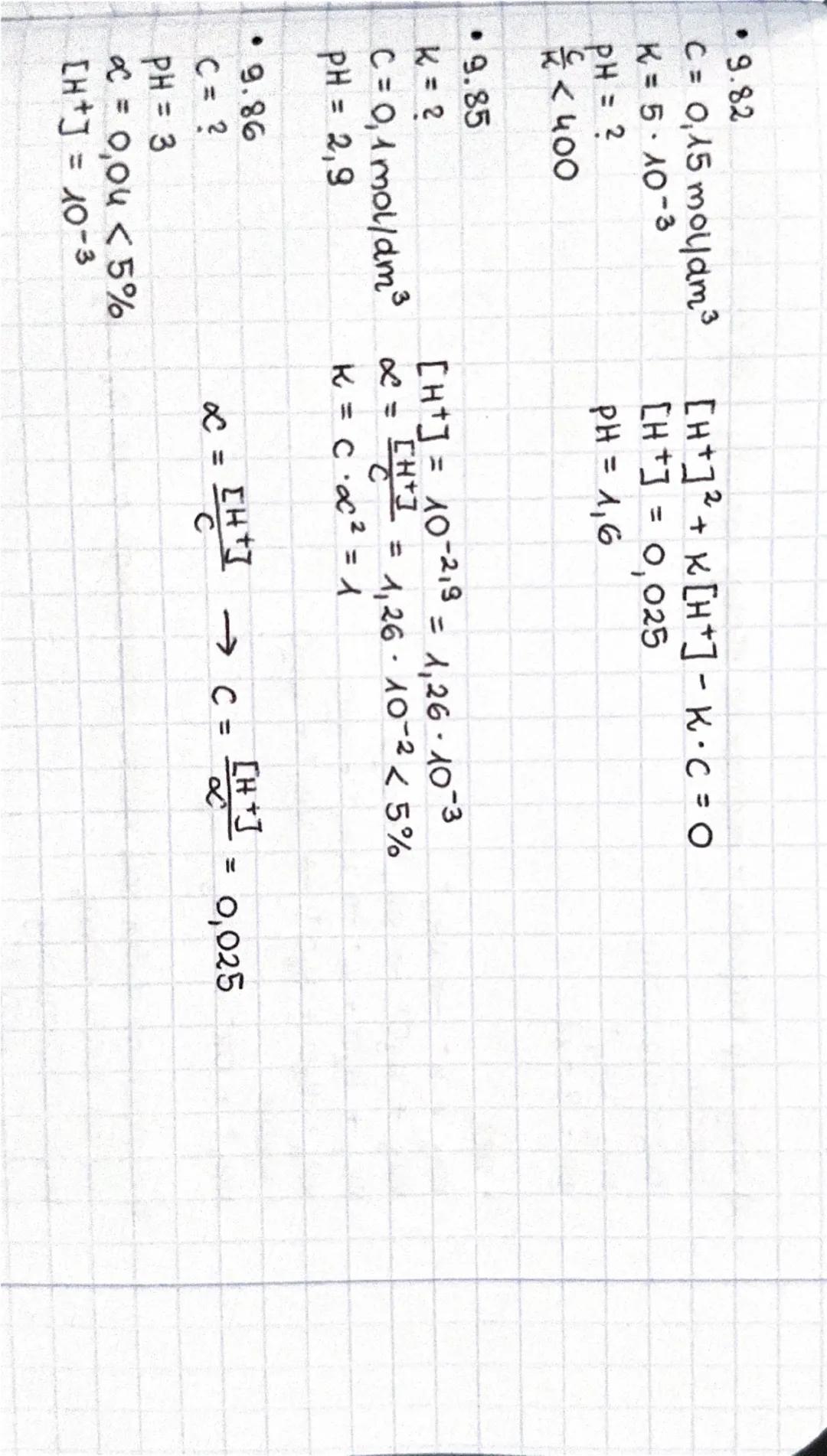 Typy zadań na obliczanie pH.
1) pH mocnego кнasu
Oblicz pH kwasu azotowego (V) o stężeniu 0.5 mol/dm³.
[HNO3] = 0,5 mol/dm³
0 = 100%
pH = lo