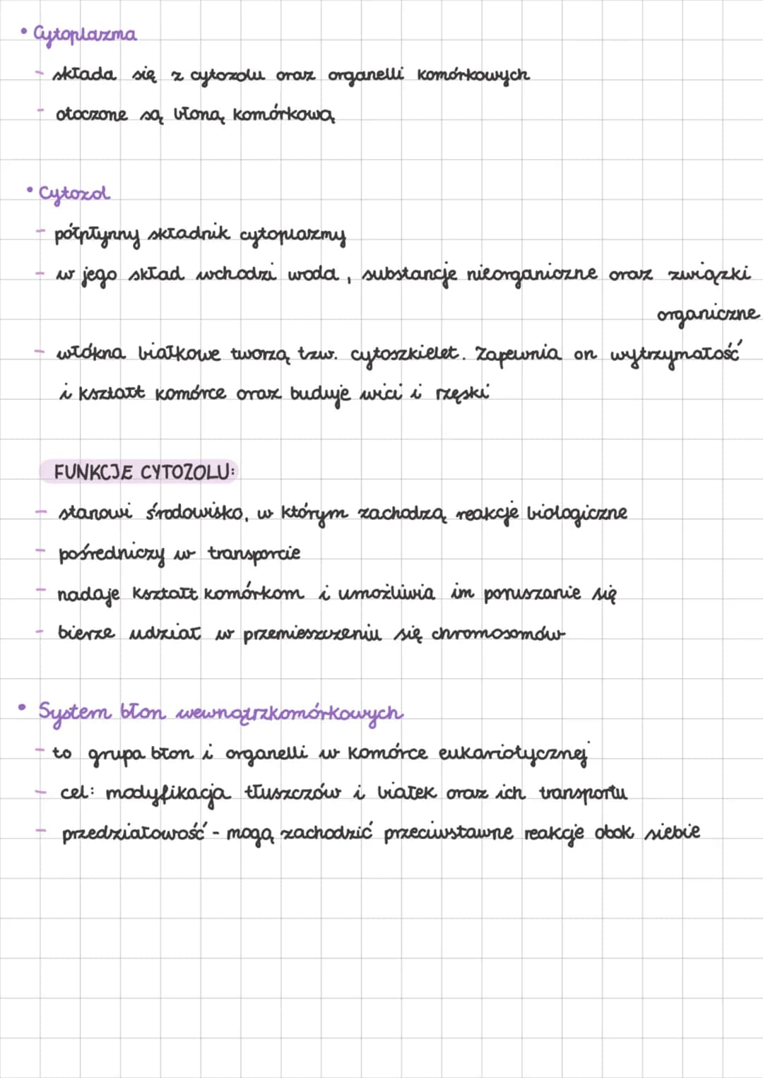 Cytoplazma
składa się z cytozolu oraz organelli komórkowych
otoczone są viona, komórkową
• Cytoxol
półpłynny składnik cytoplazmy
w jego skła