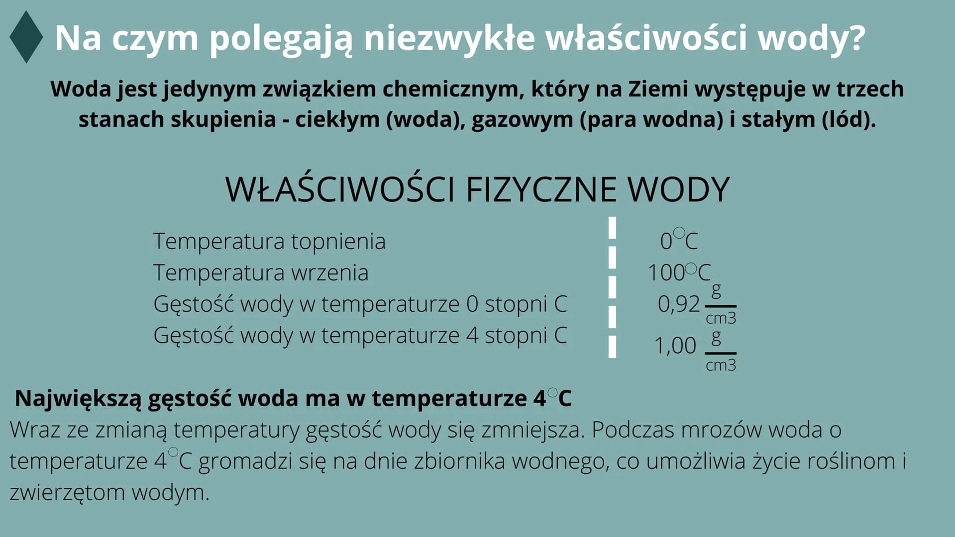 28
Woda - właściwości i rola w
przyrodzie
MAŁGOSIA CZECH VIIB Obecność wody w przyrodzie
Woda jest jedną z bardziej rozpowszechnionych subst