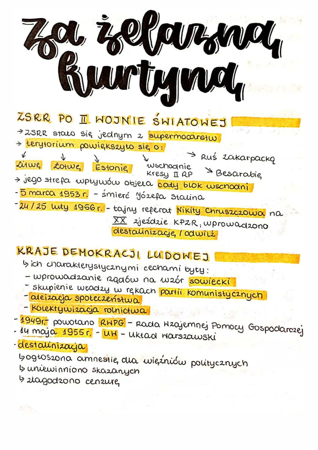 za żelazna
за
Burtyna,
ZSRR PO I WOJNIE ŚWIATOWEJ
→ ZSRR stato się jednym 2 supermocarstw
→ terytorium powiększy to się 0:
✓
Litwe Lotwe
→Ru