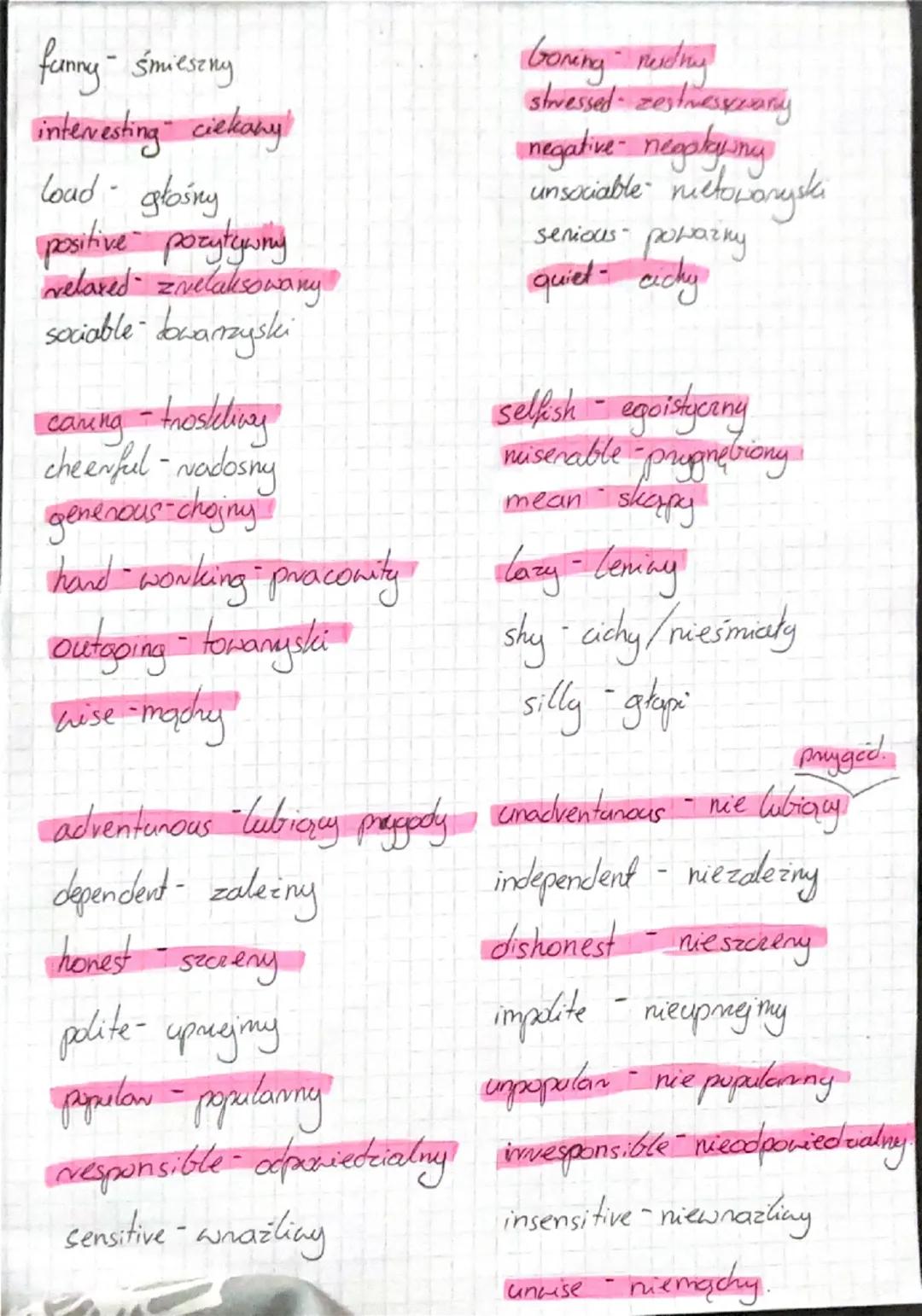 Focus 2 - Słówka Dział 1.1