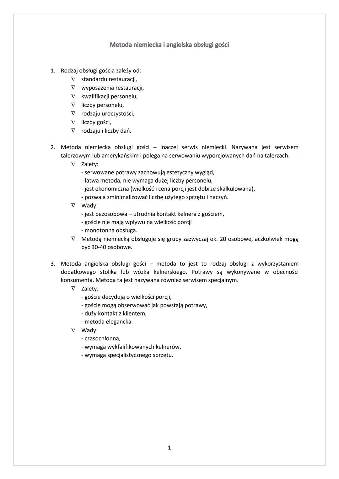 Hotelarstwo i Kelnerstwo - Profesjonalne Metody Obsługi Gościa