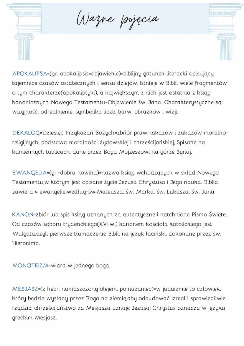 
<p>Drugie źródło kultury europejskiej.</p>
<p>Nazwa dzieła oznacza w języku greckim "księgi". Biblia określana jest także jako Pismo Święte