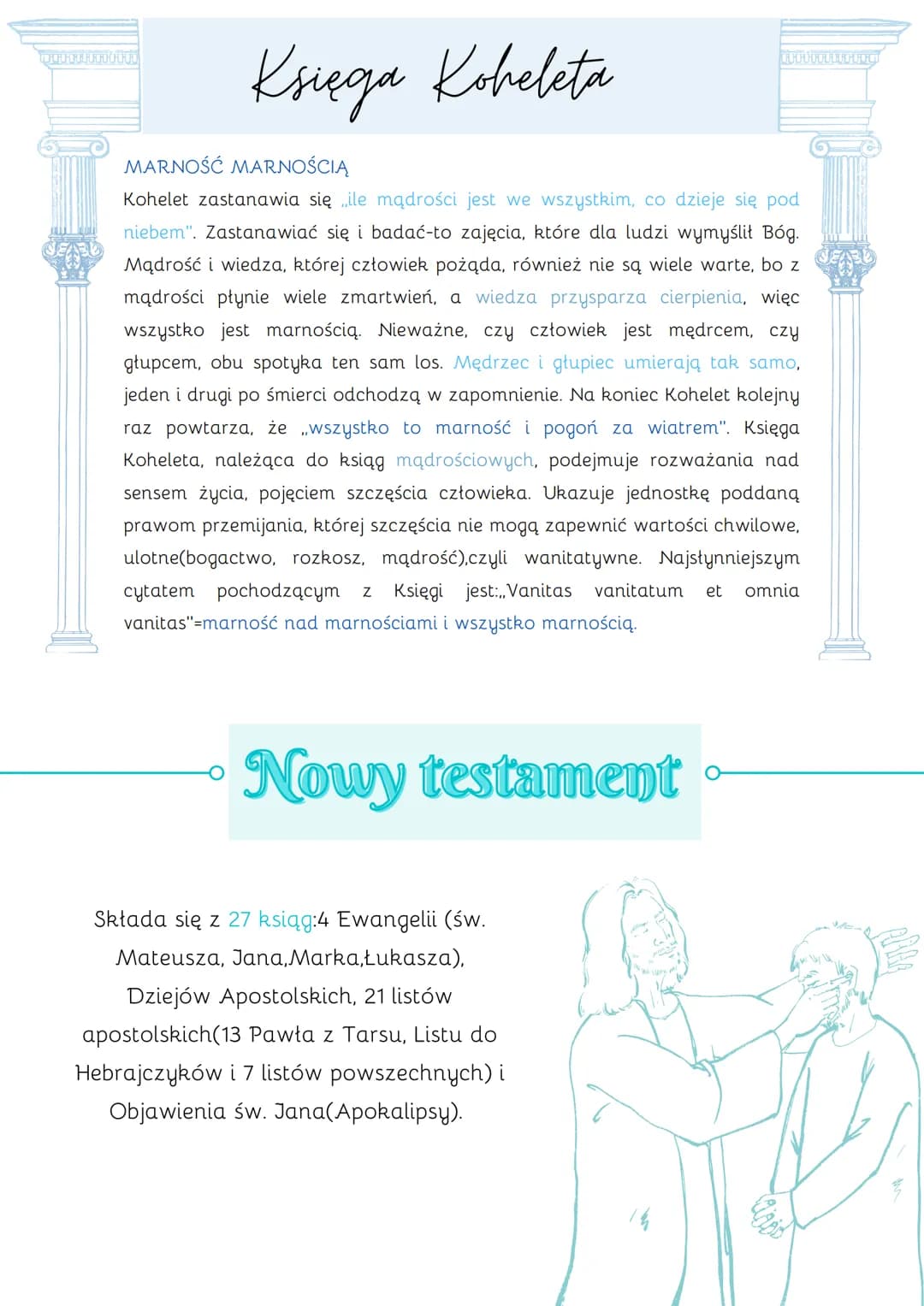 
<p>Drugie źródło kultury europejskiej.</p>
<p>Nazwa dzieła oznacza w języku greckim "księgi". Biblia określana jest także jako Pismo Święte