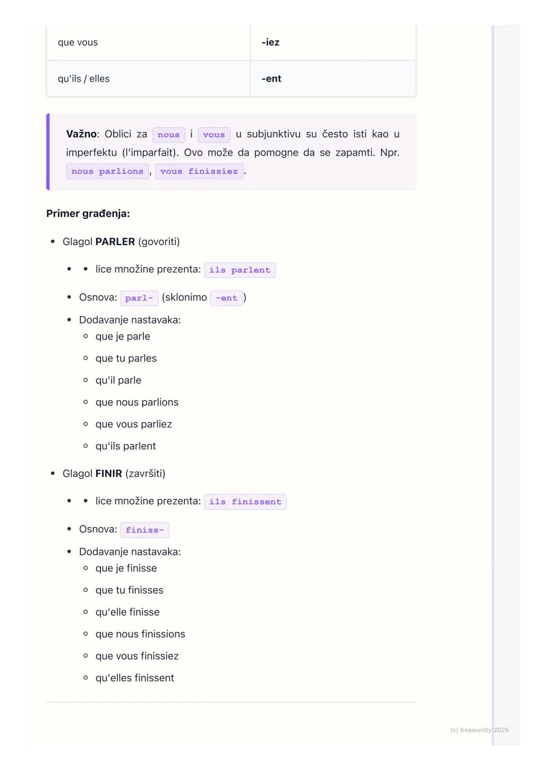 # Subjonctif Présent
(Subjunktiv prezent)

Šta je subjunktiv?

Subjunktiv nije vreme, već glagolski način (kao indikativ ili imperativ). Kor