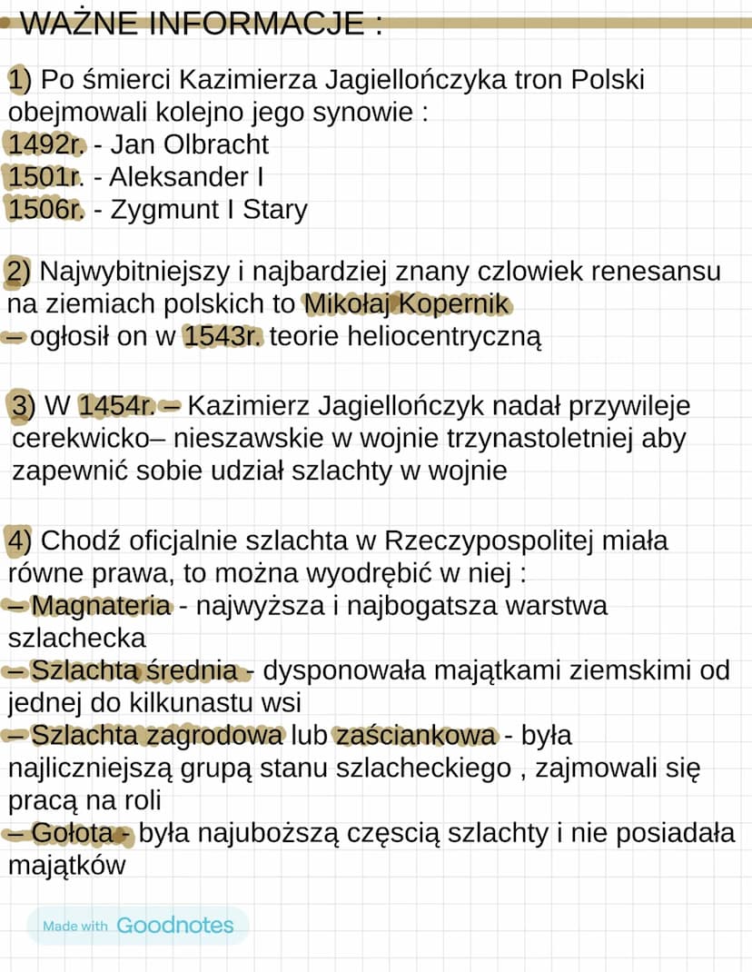 ZŁOTY WIEK
RZECZYPOSPOLITEJ
WAŻNE DATY:
1514 r. - bitwa pod Orszą
1519 r. wojna pruska
1525 r.
-
hold pruski
1533 r. podpisano pokój wieczys