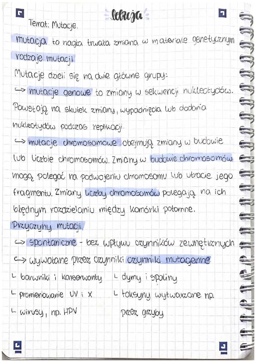 mutacje biologia 