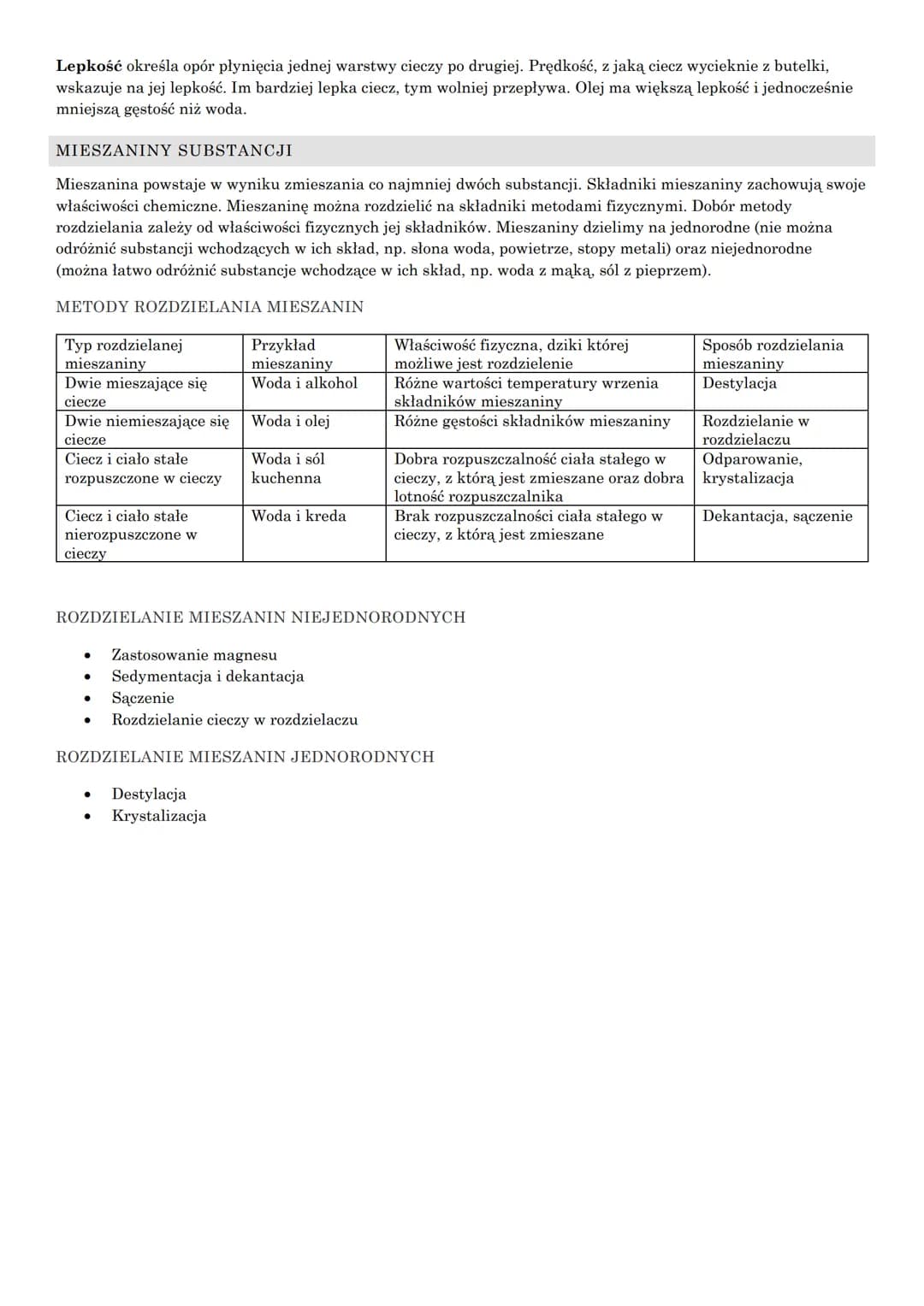 SUBSTANCJE I ICH WŁAŚCIWOŚCI
SUBSTANCJE CHEMICZNE
Substancje
Charakteryzują się określonymi właściwościami, dzięki którym można je zidentyfi