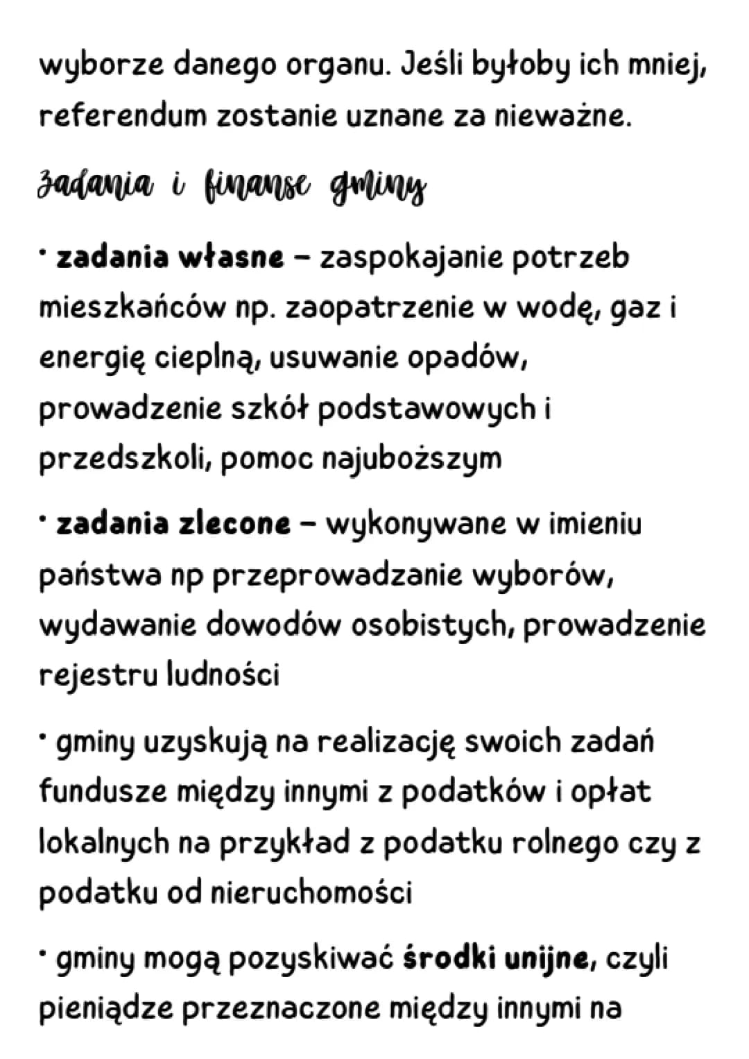 Samorząd gminny
Organy gminy
• gminy wiejskie - rada gminy i wójt
• miasta i gminy miejsko-wiejskie - rada miasta
i burmistrz
• duże miasta 