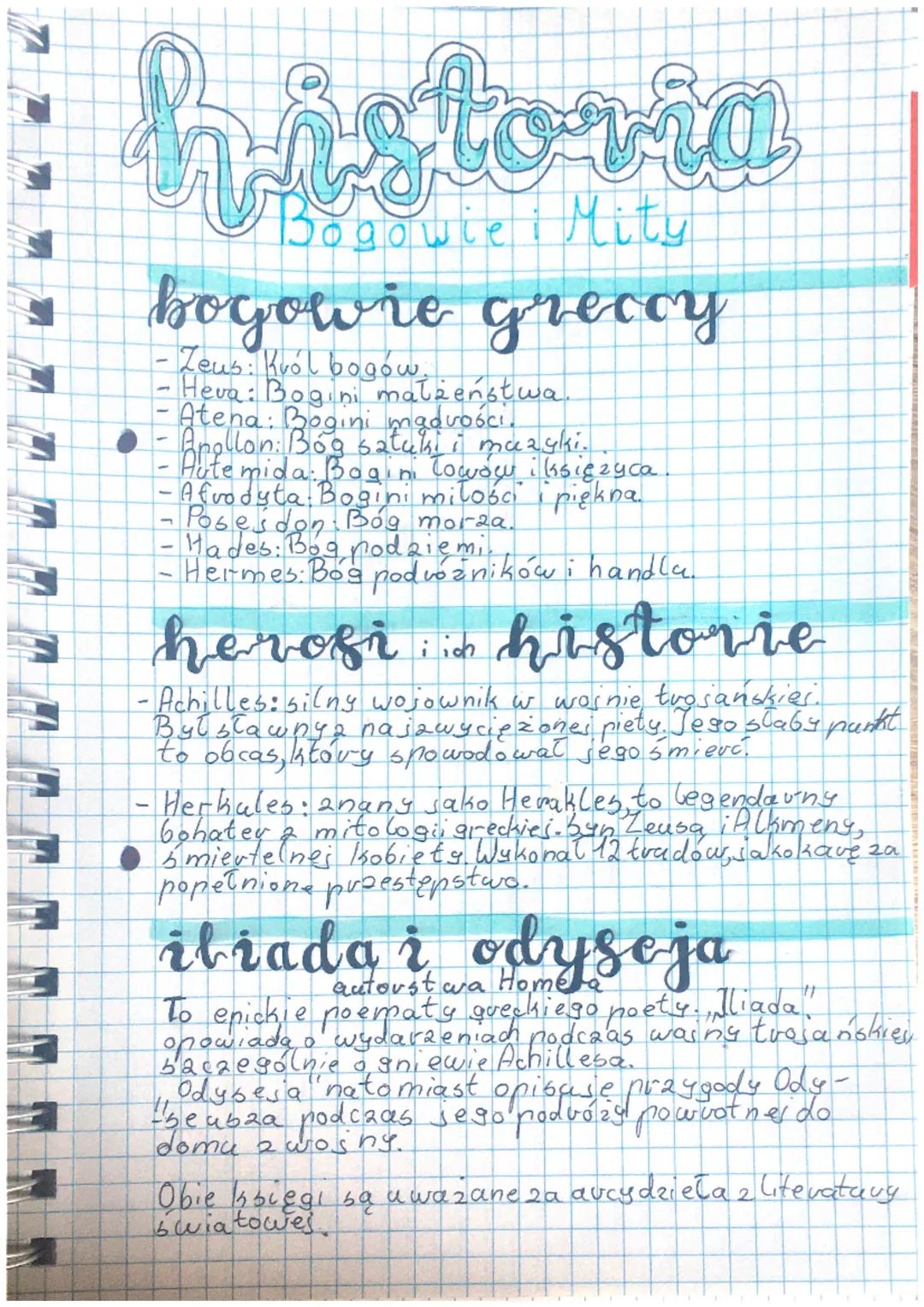 7
1
n
historia
Bogowie i Mity
bogowre greccy
- Zeus: Król bogow.
Heva: Bogini małżeństwa.
Atena: Bogini mądvości.
Apollon: Bog batuki i muzy