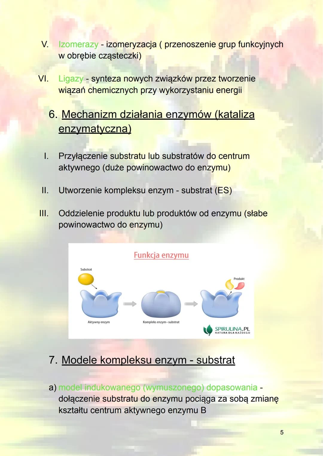 Budowa i działanie enzymów
1. Energia aktywacji - jest to energia potrzebna,
która trzeba dostarczyć do przeprowadzenia
procesu.
reakcja egz