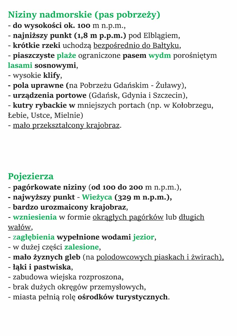 Krajobrazy Polski
Cechy ukształtowania powierzchni Polski
Ukształtowanie powierzchni jest elementem środowiska
przyrodniczego. Wiąże się z:
