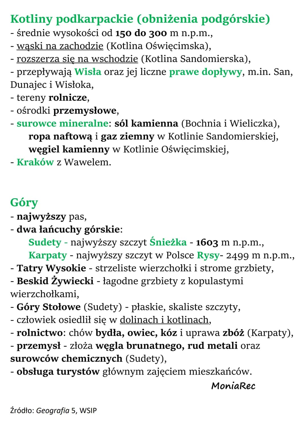Krajobrazy Polski
Cechy ukształtowania powierzchni Polski
Ukształtowanie powierzchni jest elementem środowiska
przyrodniczego. Wiąże się z:
