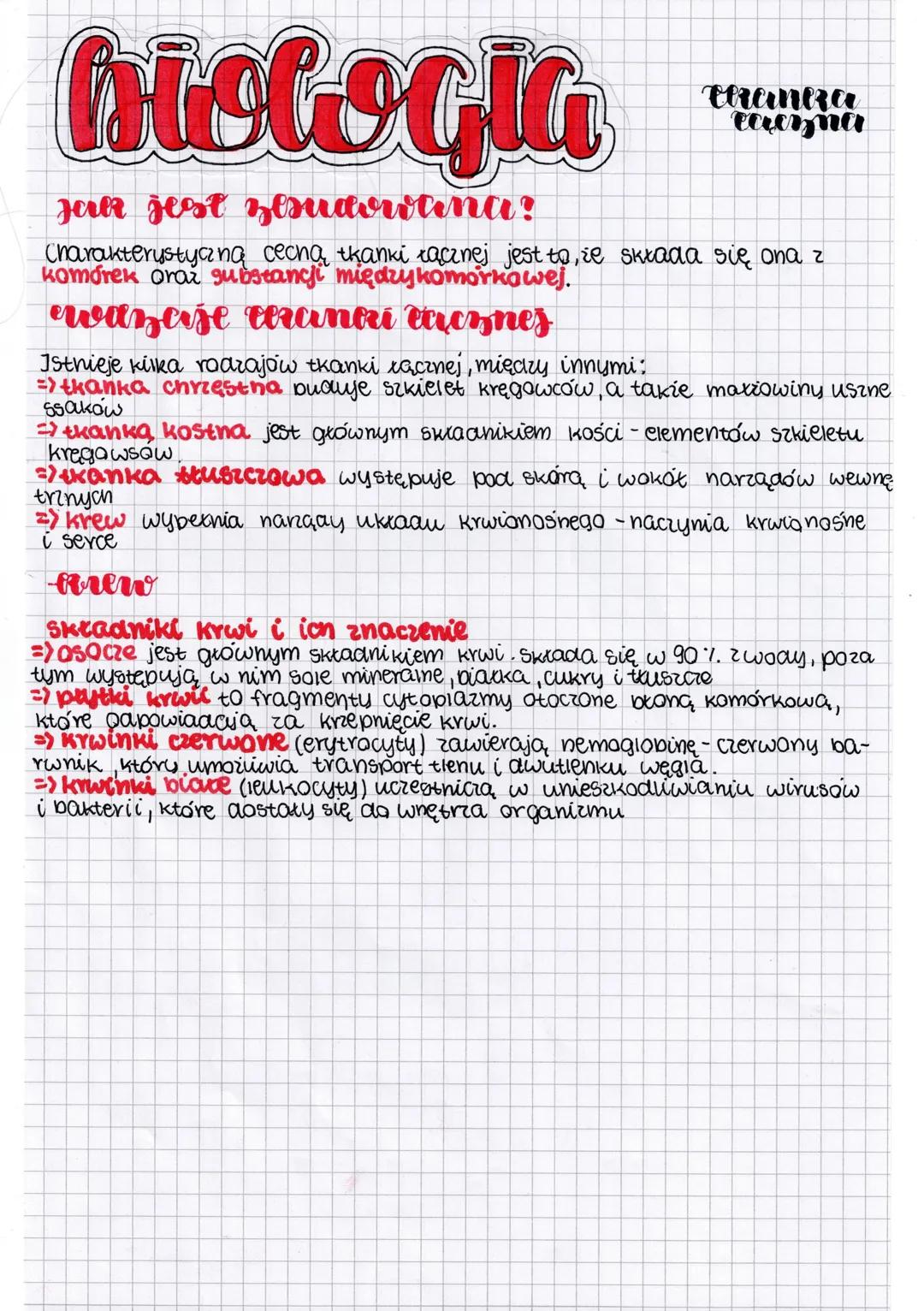 INTHI 5⁹
historia
Jerer jest zesudvritena?
Charakterystyczną cechą tkanki łącznej jest to, że składa się ona z
komórek oraz gubstancji międz