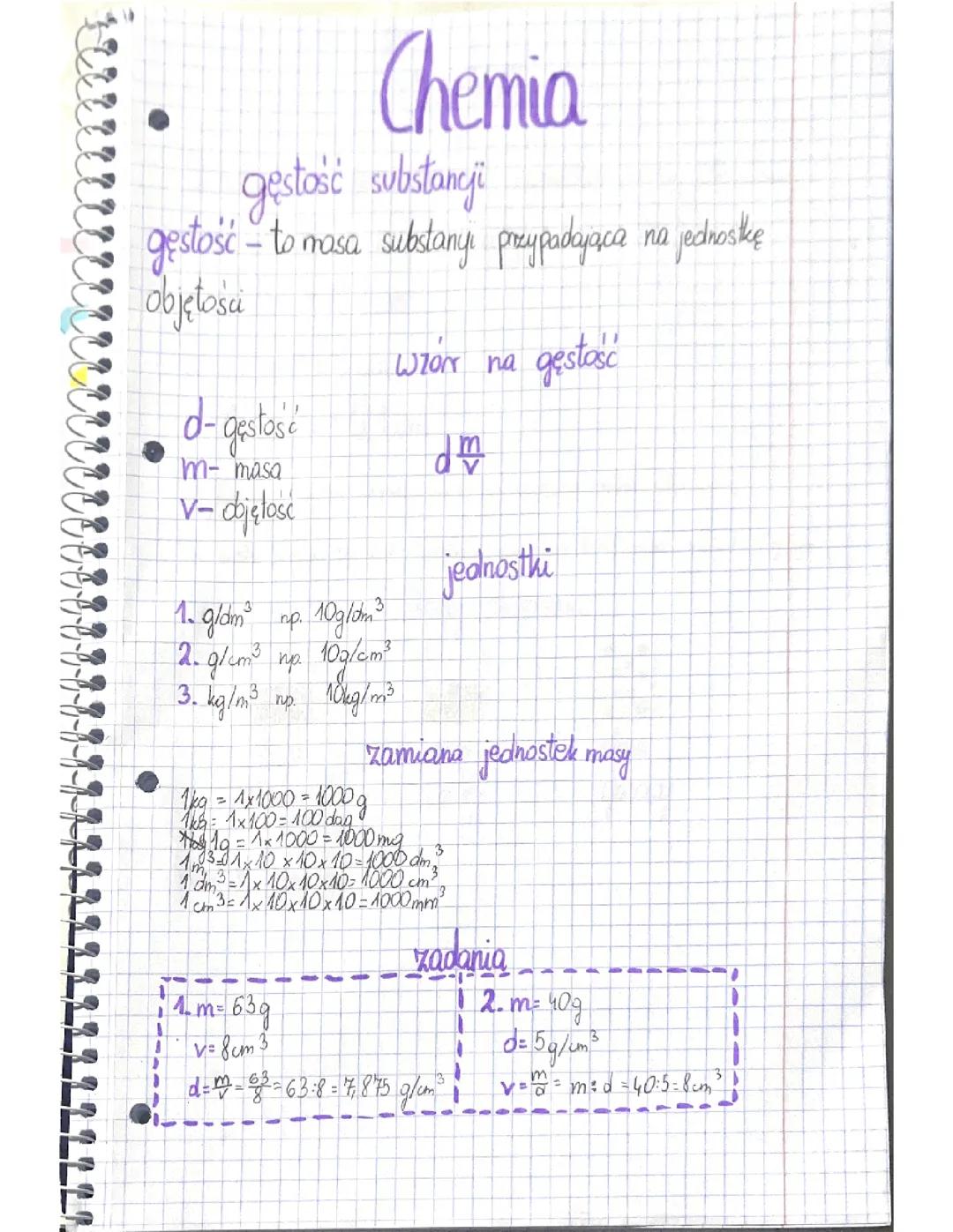 Definicja i Zastosowanie Gęstości w Chemii