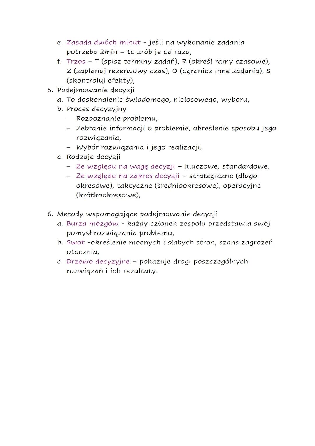 # Zarządzanie czasem

1.  Zarządzanie czasem to systematyczne wykorzystywanie
zaplanowanych wcześniej zadań; aby osiągnąć założony cel.
2.  