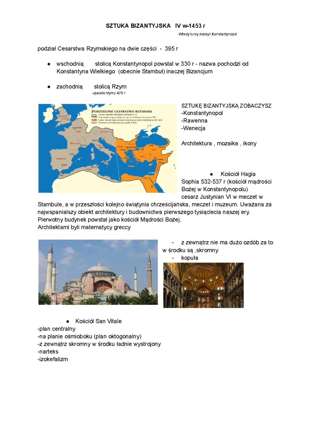 Sztuka Bizantyjska: cechy, prezentacja, przykłady, PDF