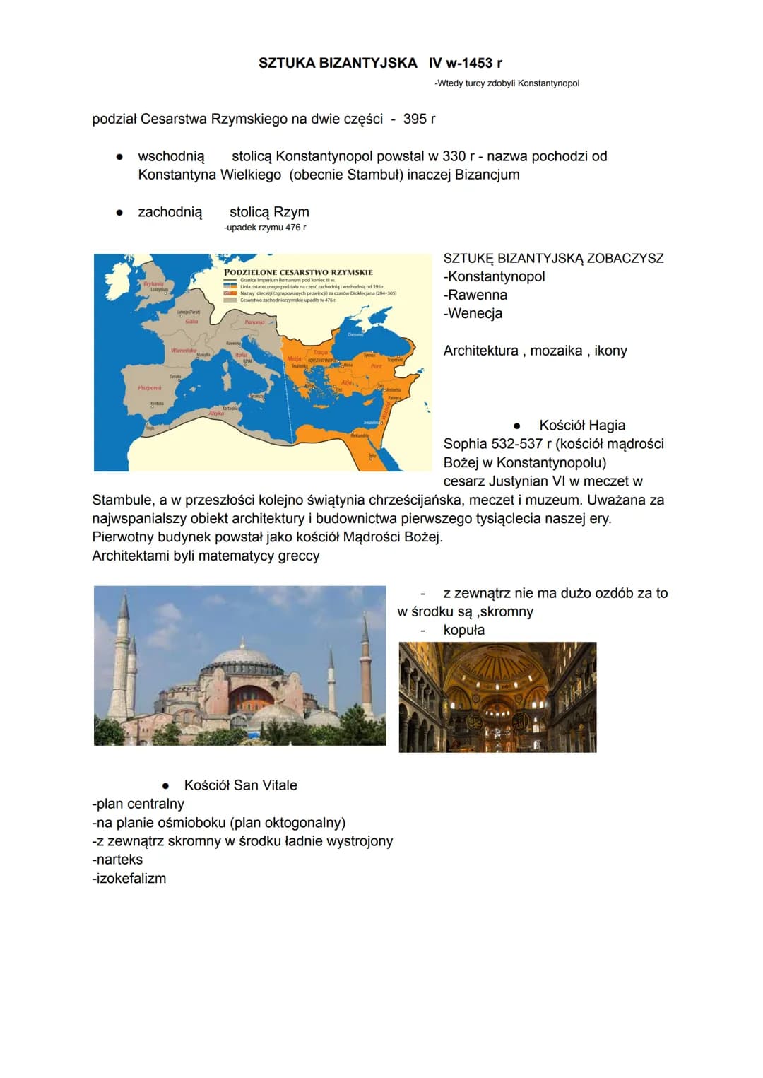 
<p>Kultura bizantyjska notatka zwraca uwagę na szereg charakterystycznych cech sztuki i architektury bizantyjskiej, które wyłaniają się z p