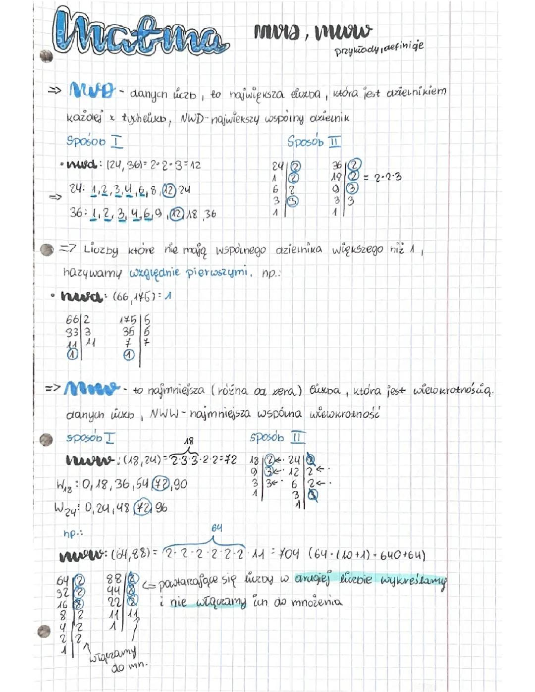 NWD i NWW-matematyka 6