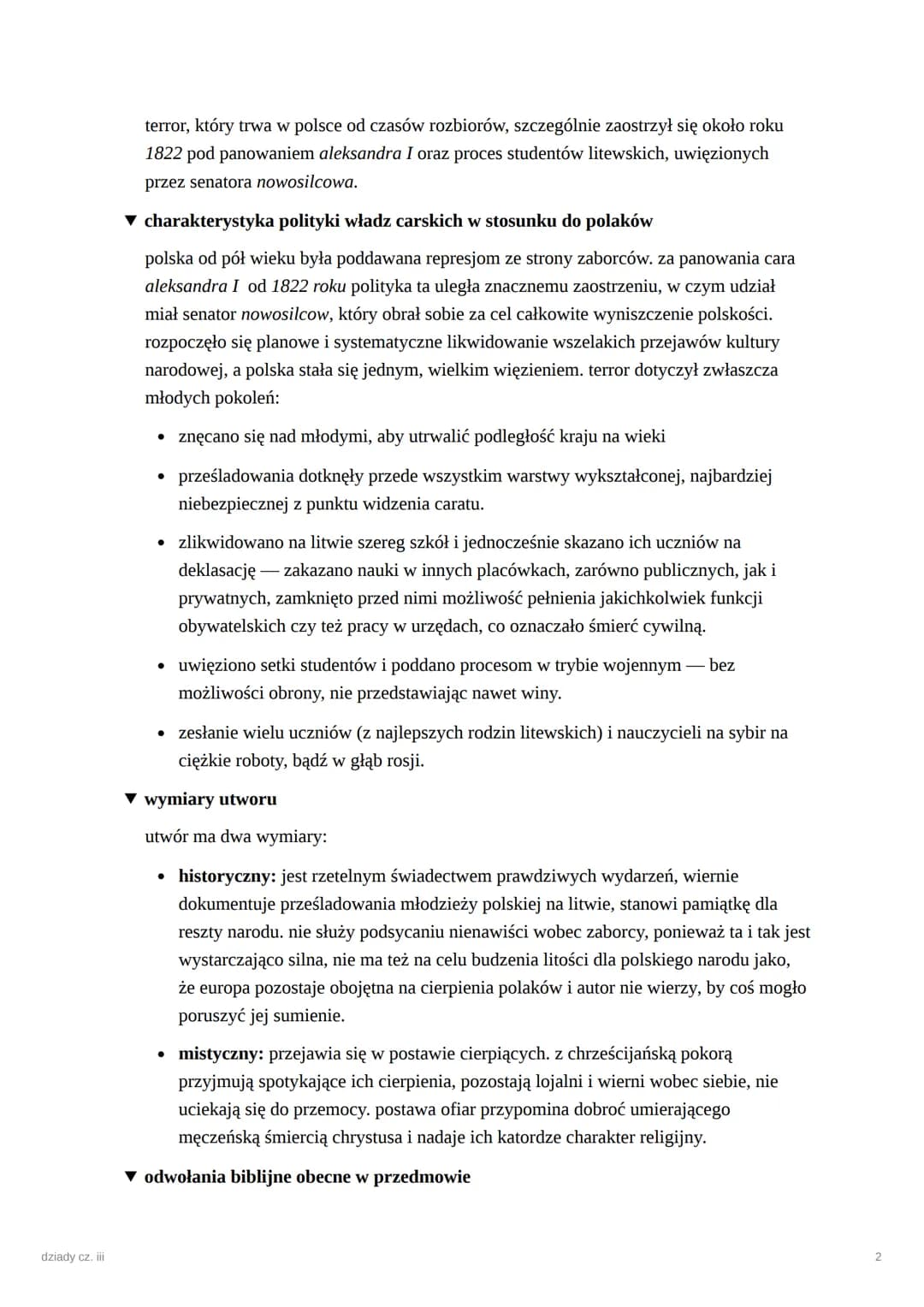 dziady cz. iii
dziady cz. iii
geneza
●
napisane wiosną 1832 roku w dreźnie, dokąd mickiewicz przybył z wielkopolski po
upadku powstania list