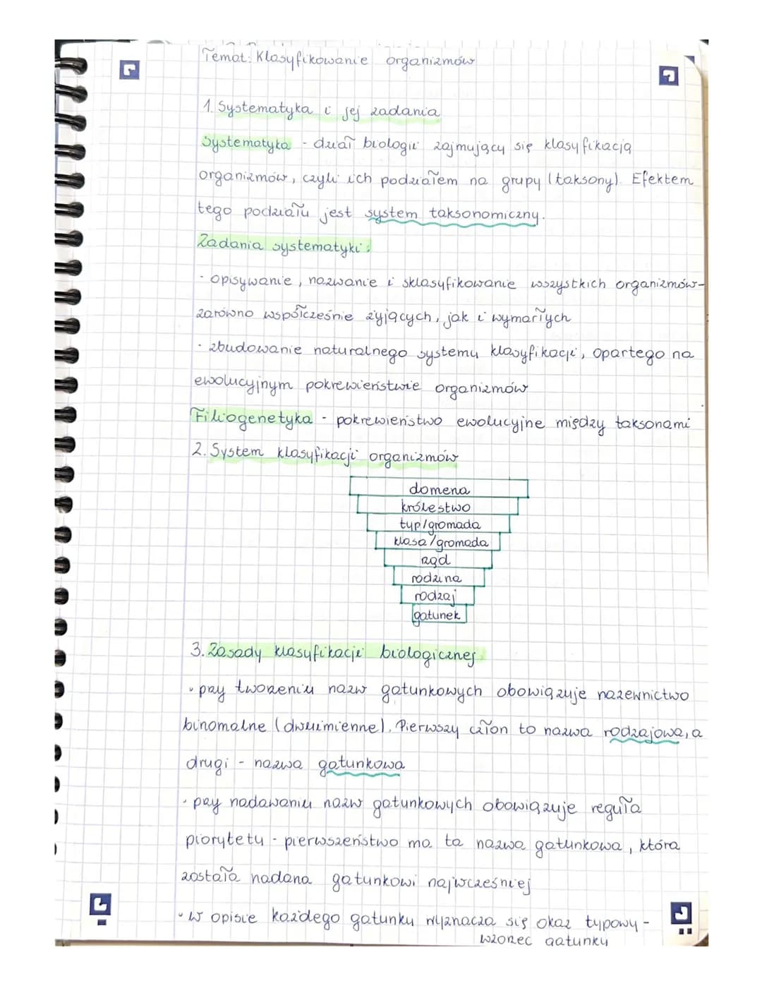 r
Temat: Klasyfikowanie organizmów
1. Systematyka i jej zadania
Systematyka - duał biologie zajmujący się klasyfikacją
organizmów, czyli ich