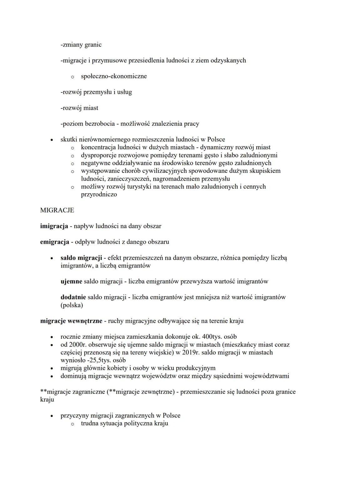 LICZBA LUDNOŚCI POLSKI I JEJ ZMIANY
liczba ludności w Polsce (2020r.): 38 265 000
depopulacja - wyludnianie się określonego regionu
przyczyn