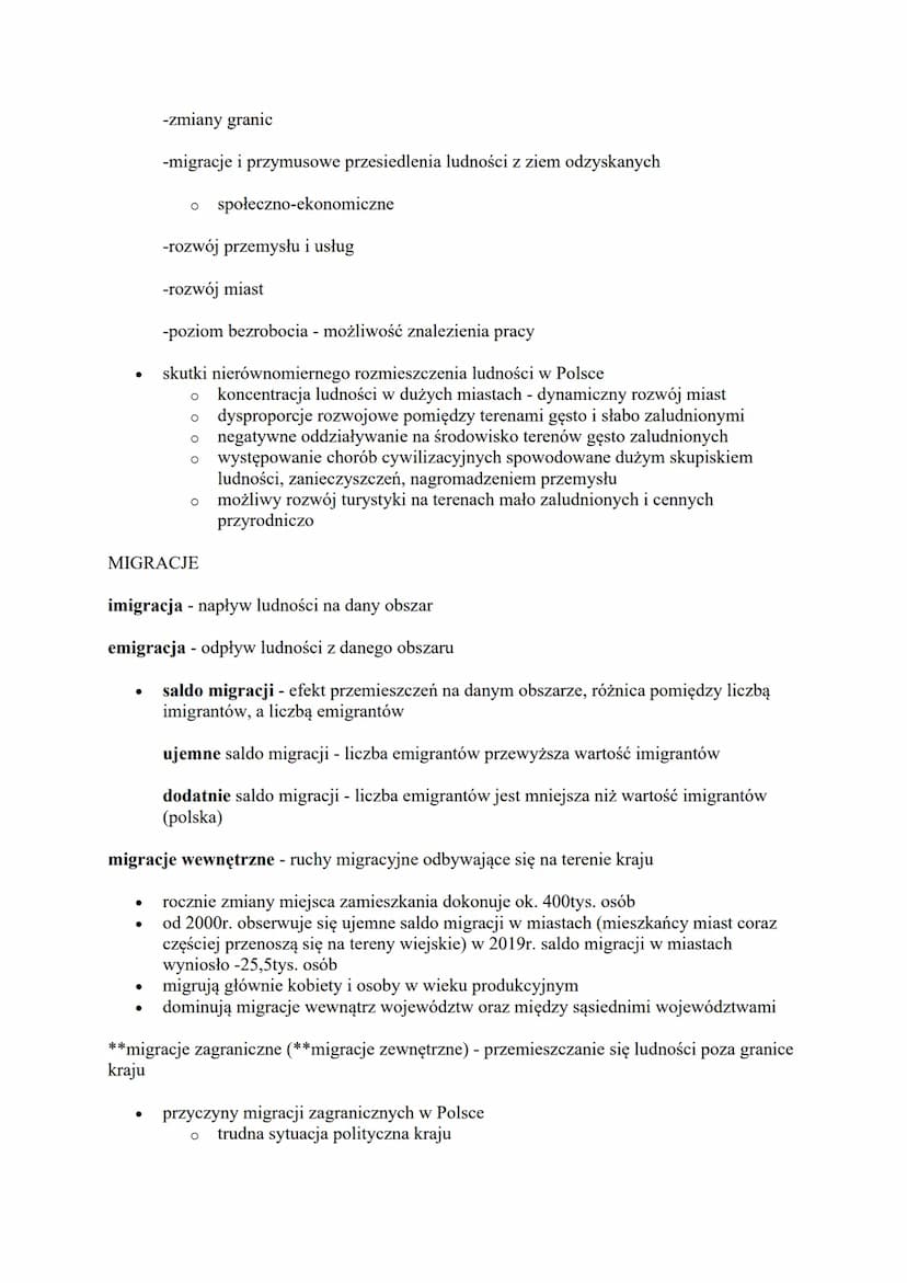 LICZBA LUDNOŚCI POLSKI I JEJ ZMIANY
liczba ludności w Polsce (2020r.): 38 265 000
depopulacja - wyludnianie się określonego regionu
przyczyn