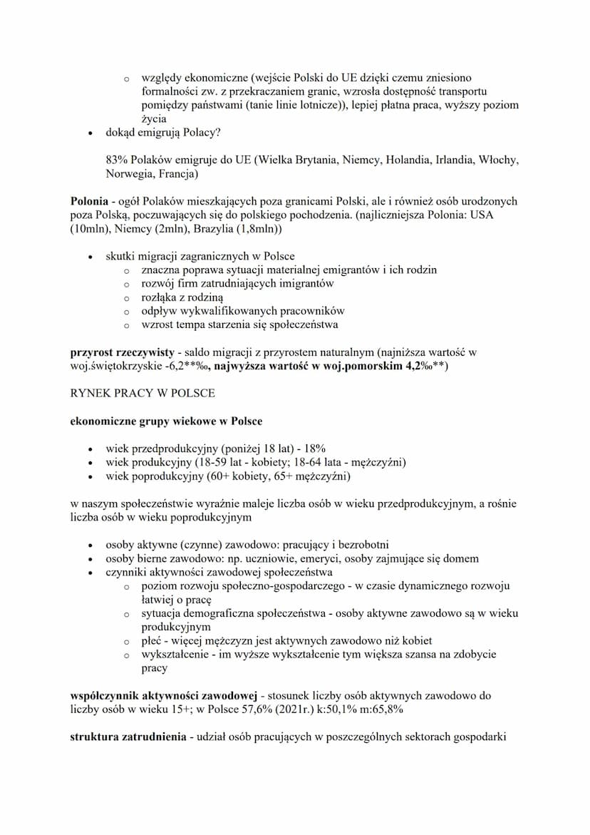 LICZBA LUDNOŚCI POLSKI I JEJ ZMIANY
liczba ludności w Polsce (2020r.): 38 265 000
depopulacja - wyludnianie się określonego regionu
przyczyn