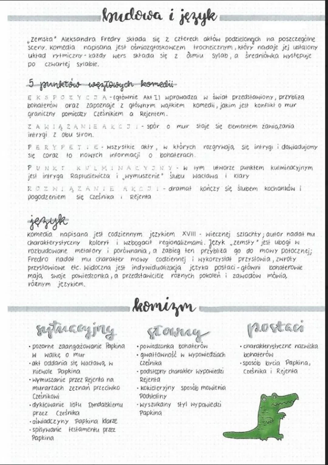 Zemsia
epoka romantyzm
Rodzaj dramat
gatunek komedia (komedia charakterów)
ALEKSANDER FREDRO
geneza
Treść zemsty" ma swe źródło w autentyczn
