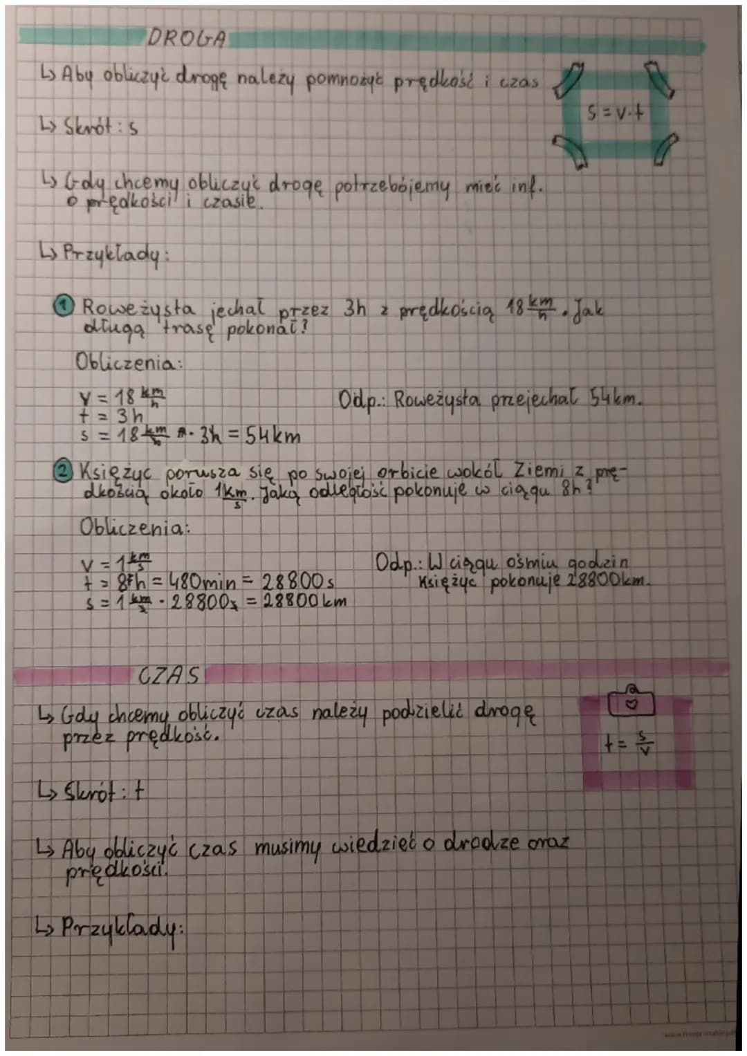 predkość droga
PREDKOŚĆ
هههد
Prędkość obliczamy dzieląć drogę przez czas.
↳> Skrót: V
↳> Jeśli mamy informacje o drodze oraz czasie
z łatwoś