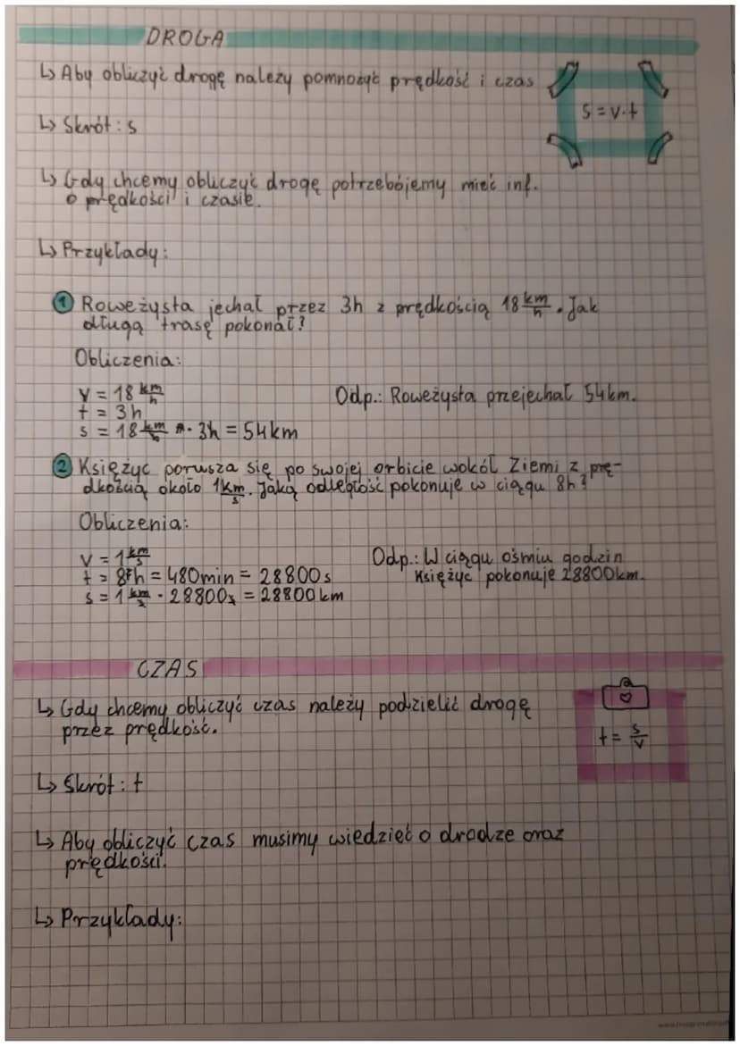 predkość droga
PREDKOŚĆ
هههد
Prędkość obliczamy dzieląć drogę przez czas.
↳> Skrót: V
↳> Jeśli mamy informacje o drodze oraz czasie
z łatwoś