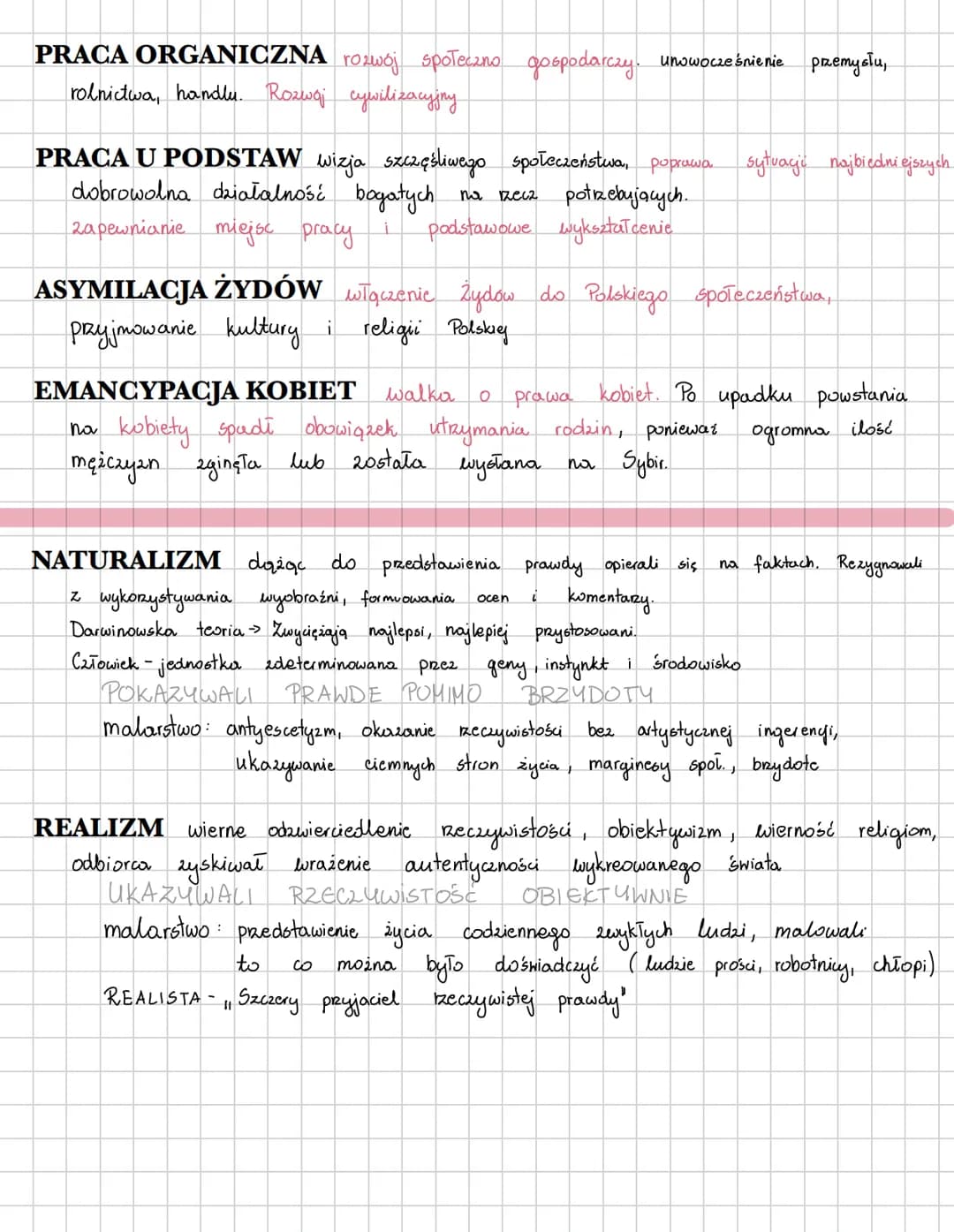 ●
●
POZYTYWIZM
ramy czasowe:
Polska: od 1864. (upadek powstania Styczniowego)
do 1890
Europa: lata 40
nazwa:
( nowe tendencje artystyczne - 