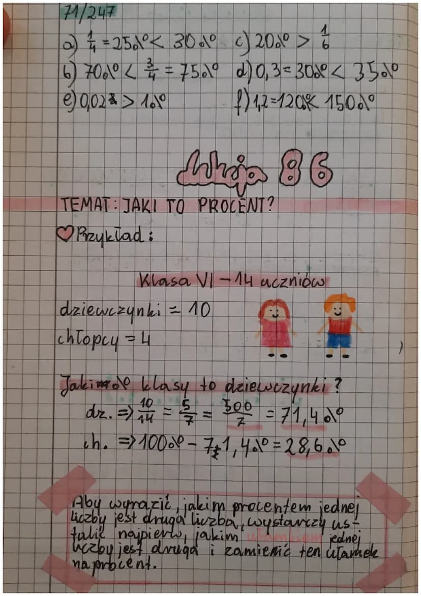 Lshop 84/85
TEMAT: PROCENTY I UŁAMKI
Procent to ulamek
o mianowniku 100.
10° = 100 = 0,01
Aby zamienic procent na ulamek należy
podzielić pr